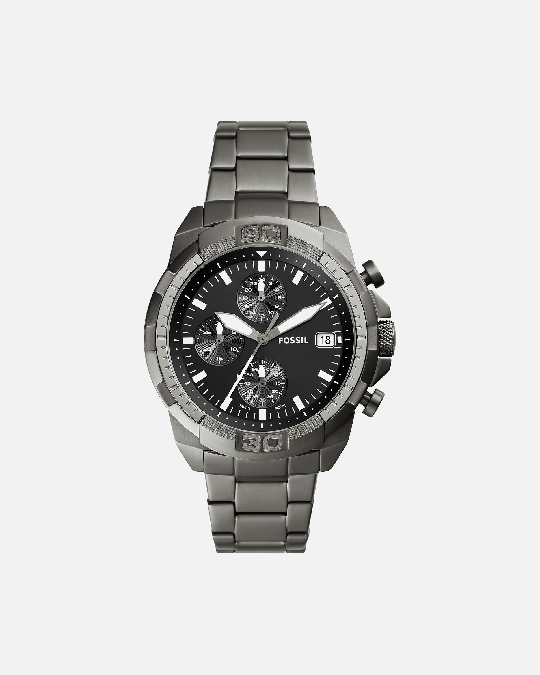 Uhr für Männlich Fossil Chronograph Edelstahl grau