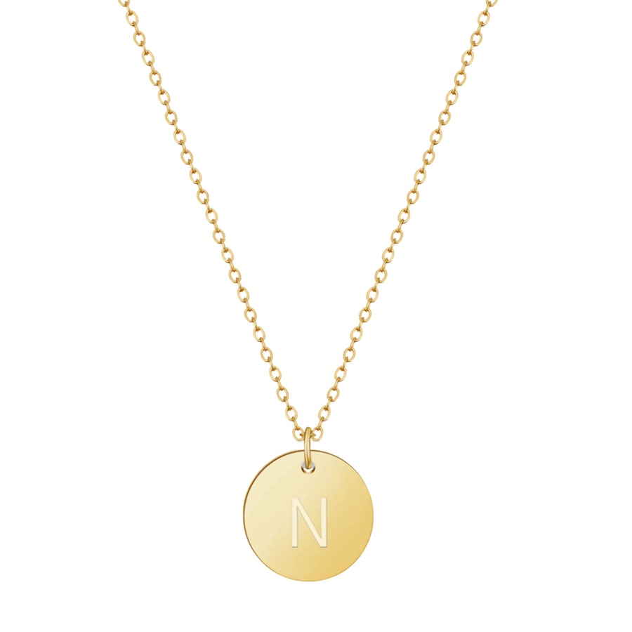 GOOD.designs Namenskette 18 K vergoldet mit Buchstaben-Coin N Onesize Damen