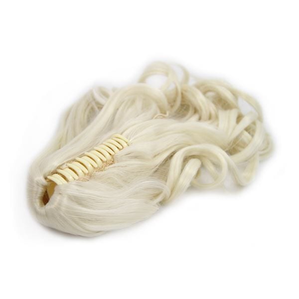 Fashiongirl Pferdeschwanz Haar Extensions m/ Spange #60 Platinblond - Gelockt Nude Damen