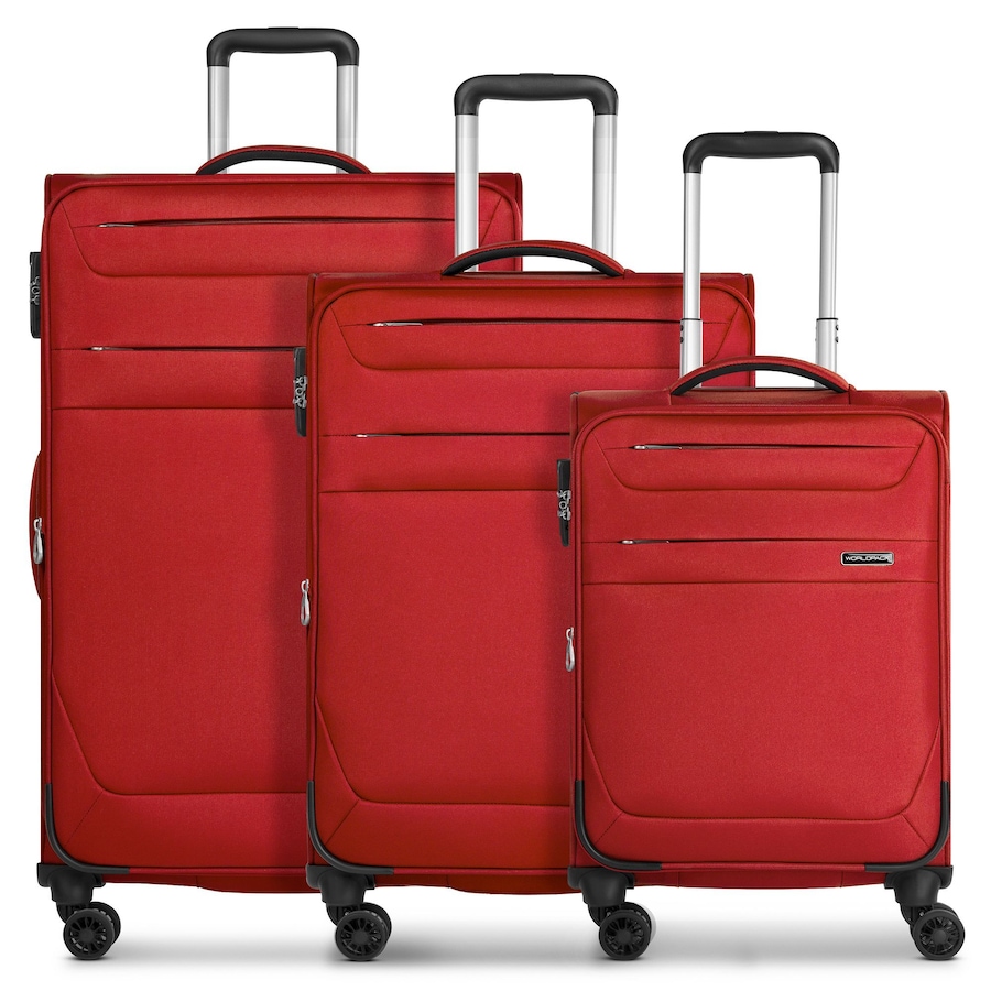 Worldpack Chicago 4 Rollen Kofferset 3-teilig mit Dehnfalte dark-red Dunkelrot Herren