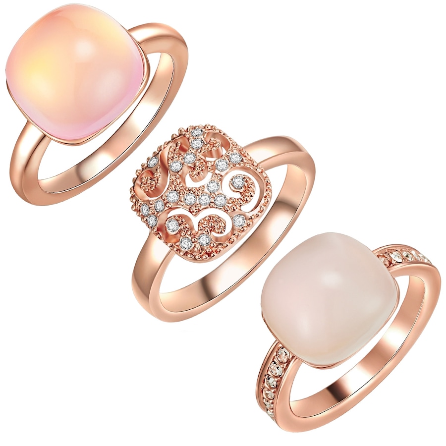 Lulu & Jane Schmuckset Metall-Legierung verziert mit Kristallen von Swarovski in Roségold 52 Damen
