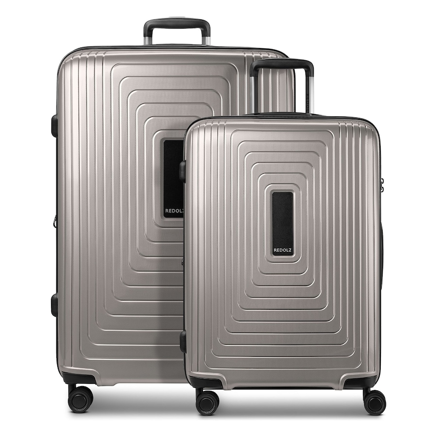 Redolz Essentials 14 4 Rollen Kofferset 2-teilig mit Dehnfalte Grau Herren