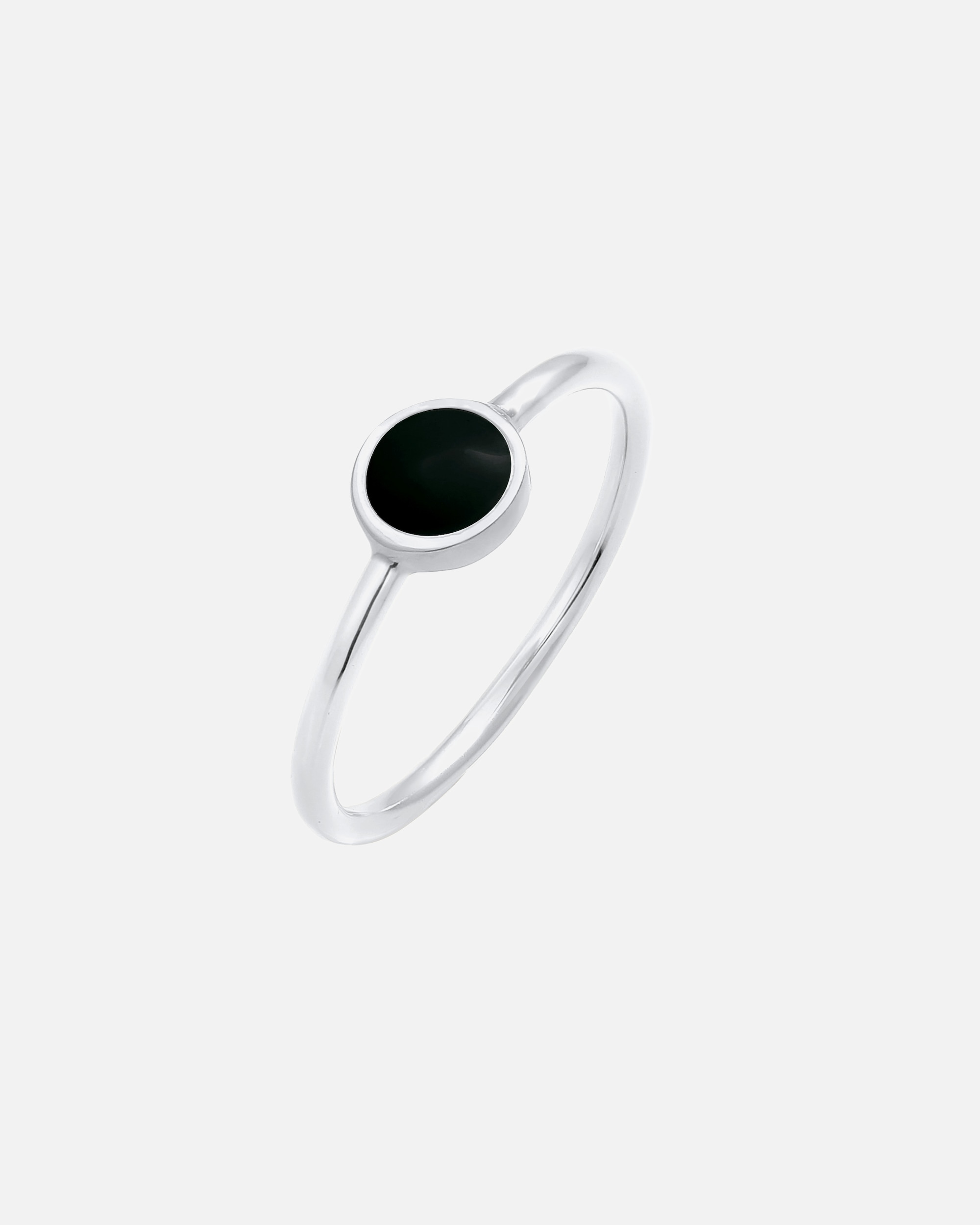 Ring für Weiblich Elli Solitär Stapelring Emaille 925 Silber 54