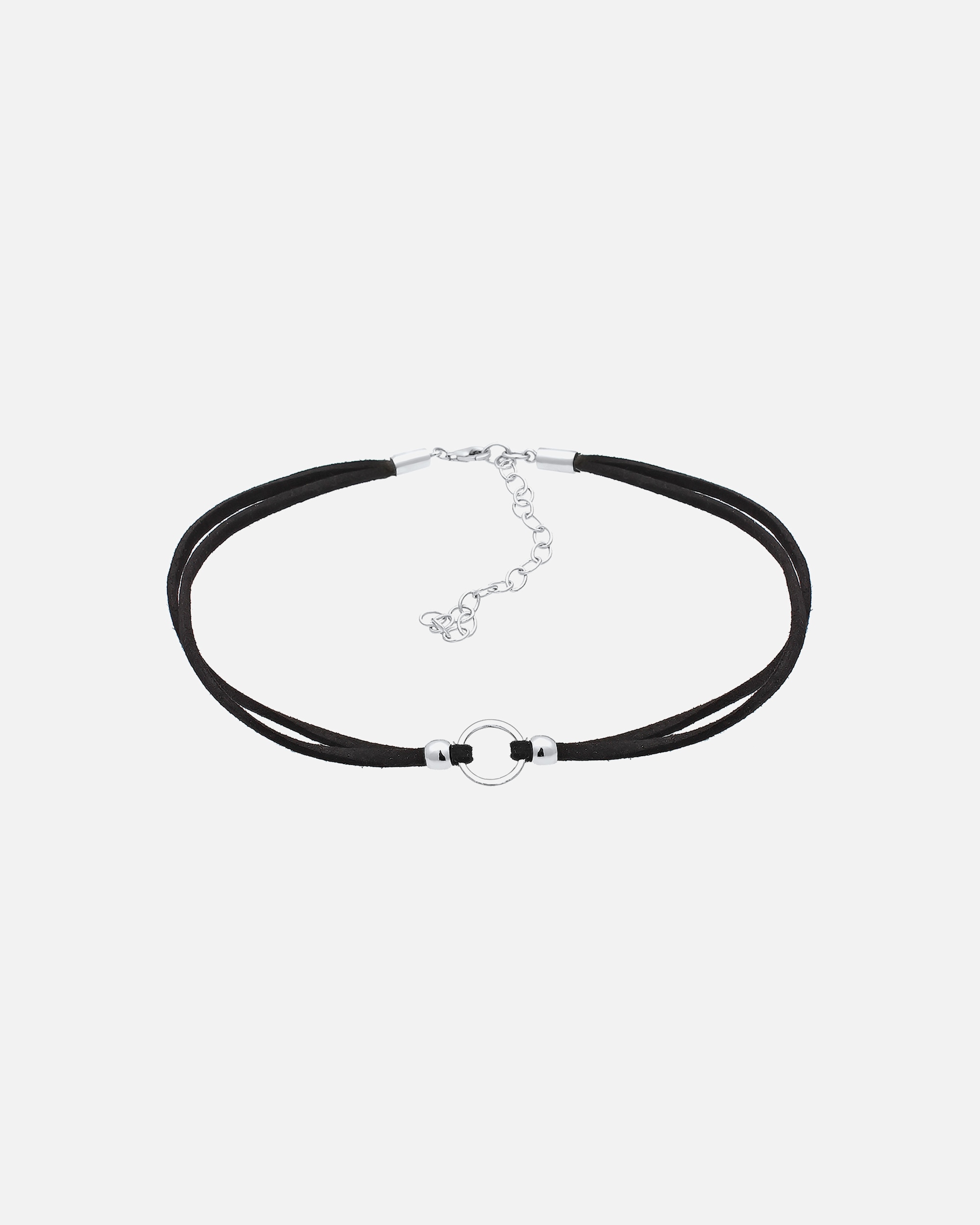 Halskette für Weiblich Elli Trend Choker Kreis Band Schwarz 925 Silber Schwarz