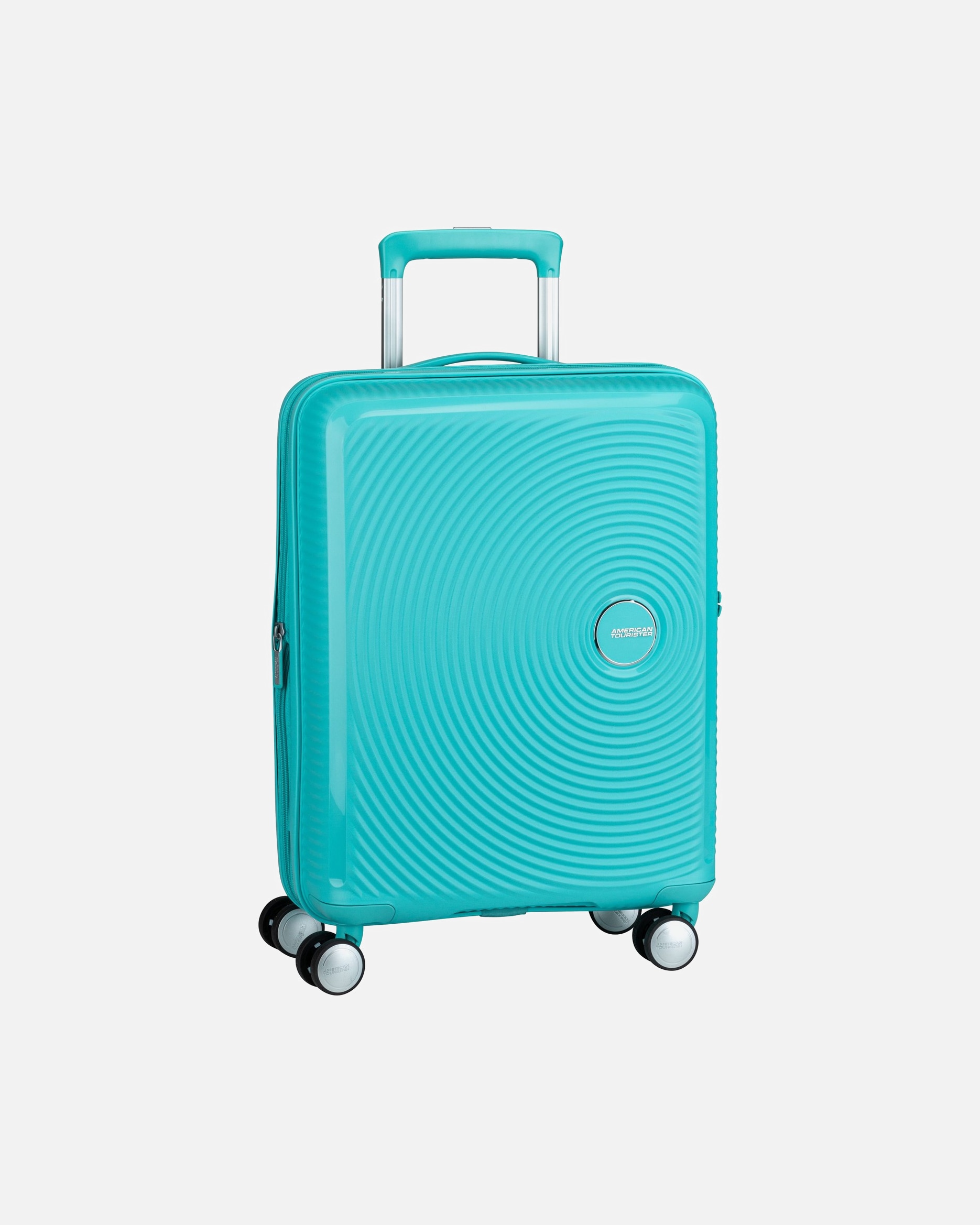 Handgepäckkoffer für Unisex American Tourister Trolley SoundBox Spinner 55 EXP Poolside Blue