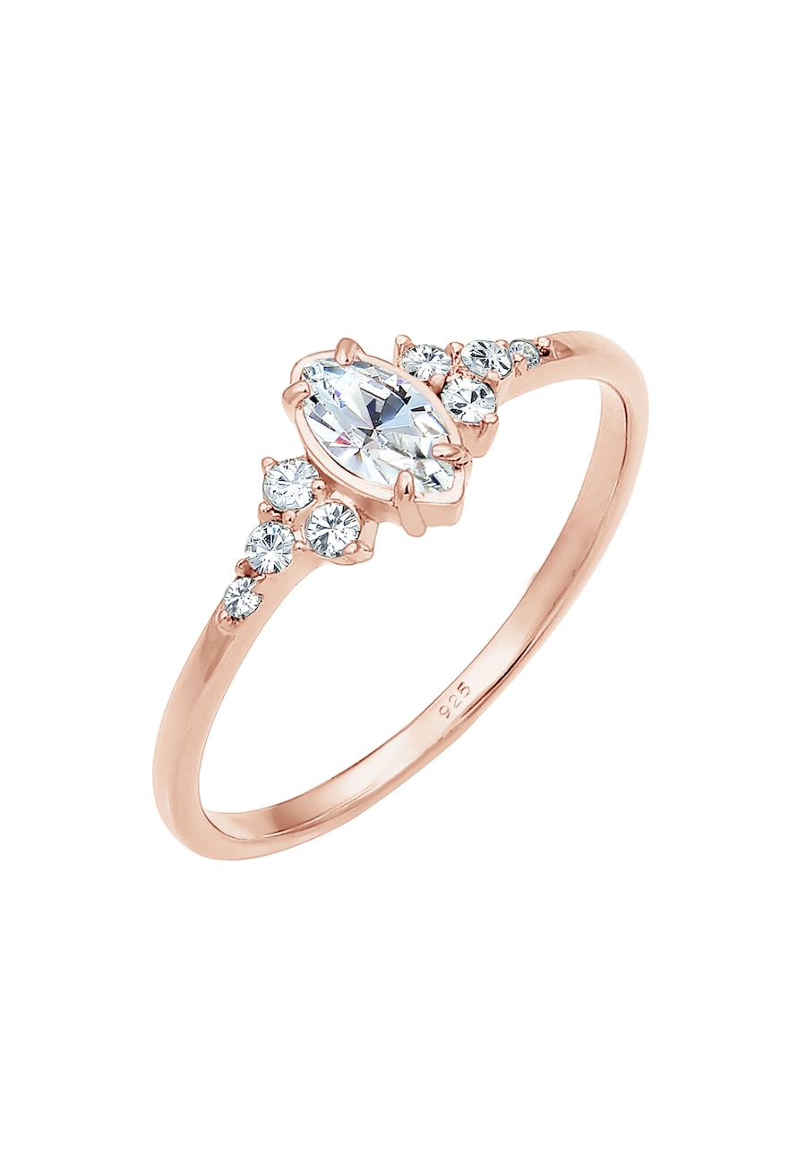 Elli Ring Marquise Valentin 925 Silber, mit Kristallen von Swarovski 52 Damen