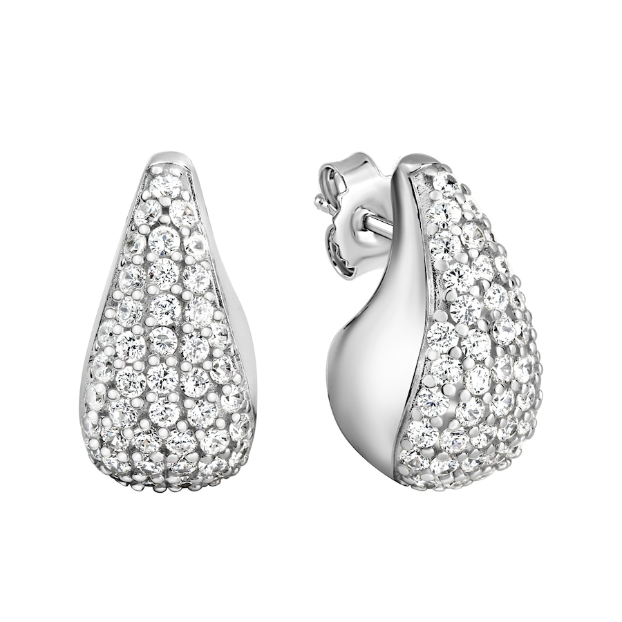 Celesta Ohrring 925 Silber rhodiniert Zirkonia 925/- Sterling Silbergrau Damen