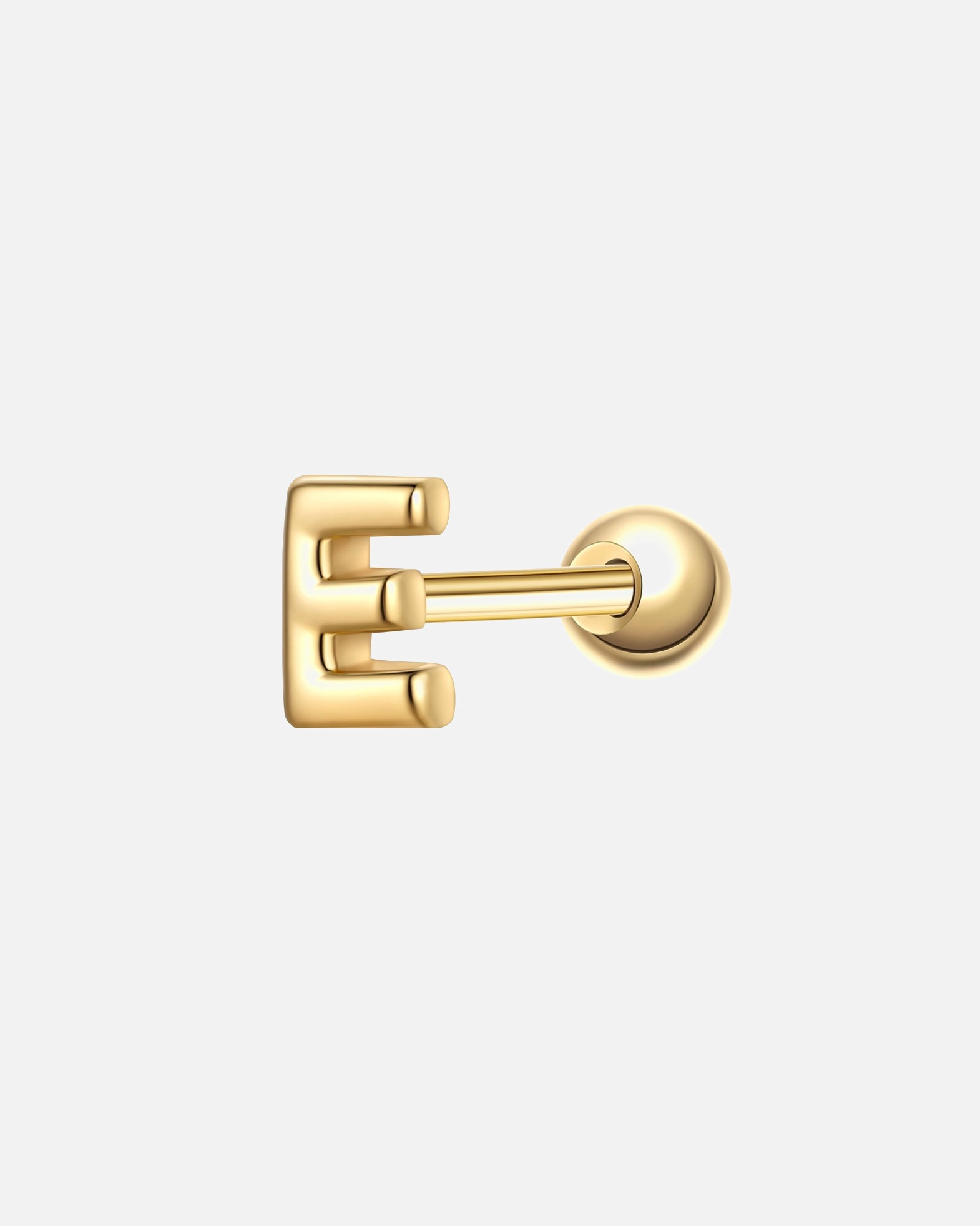 Ohrringe für Weiblich Glanzstücke München Piercing Buchstabe E aus Sterling Silber in gelbgold 4,0 mm