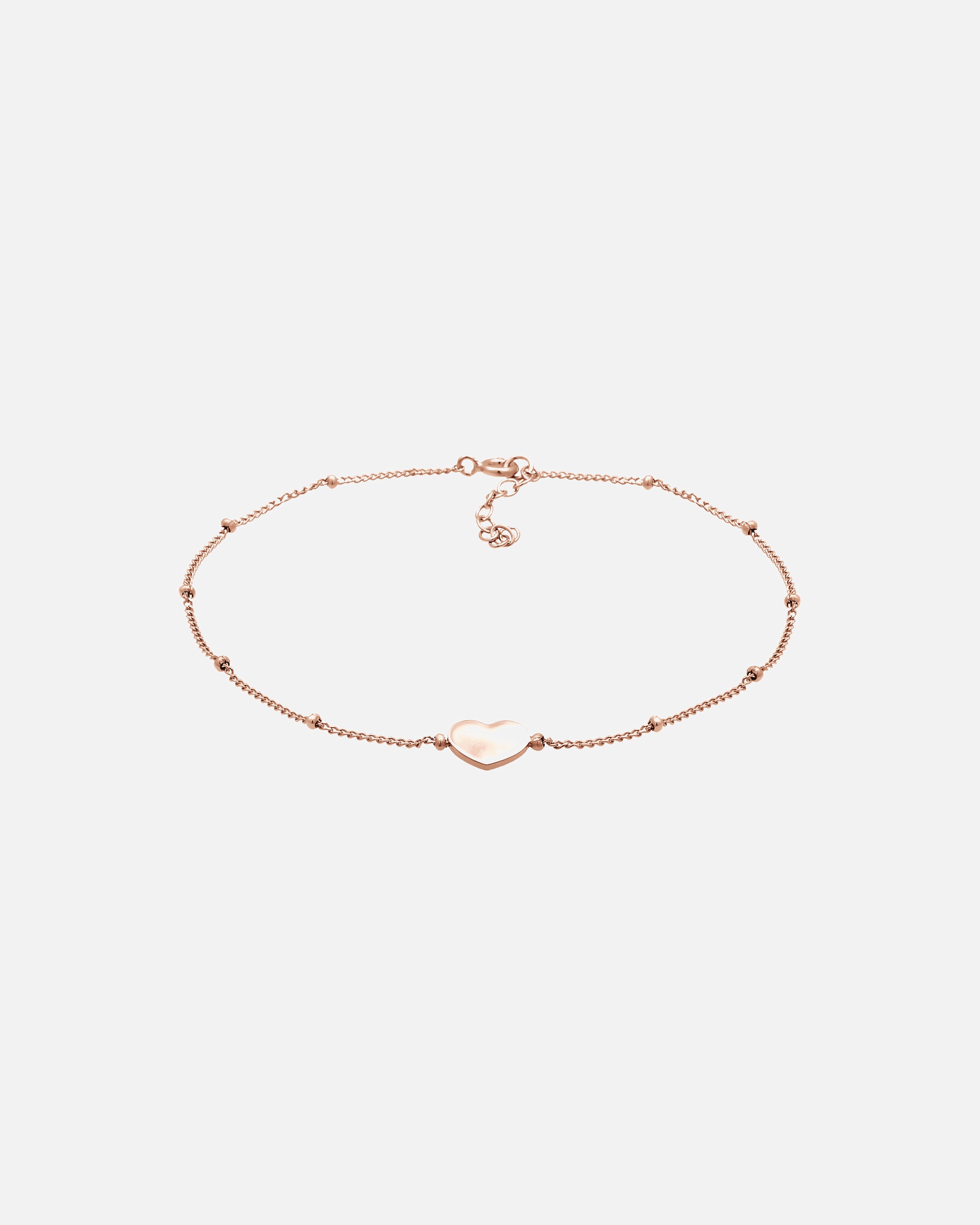 Fußschmuck für Weiblich Elli Herzchen Kugelkette Verspielt Sommer 925 Silber rosefarben