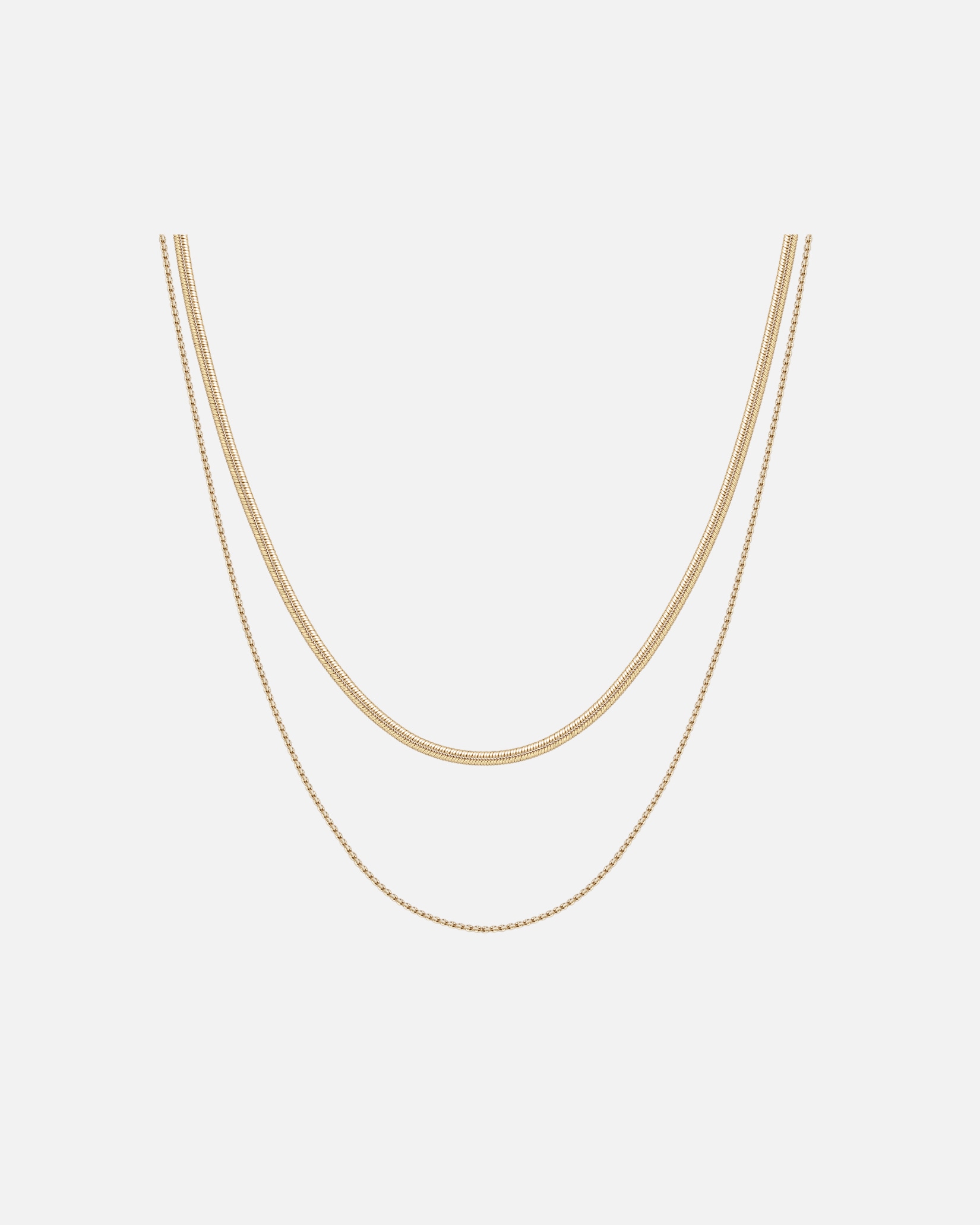 Halskette für Weiblich Hey Happiness Default Brand Line Doppelreihige Schlangen Kette Edelstahl Gold