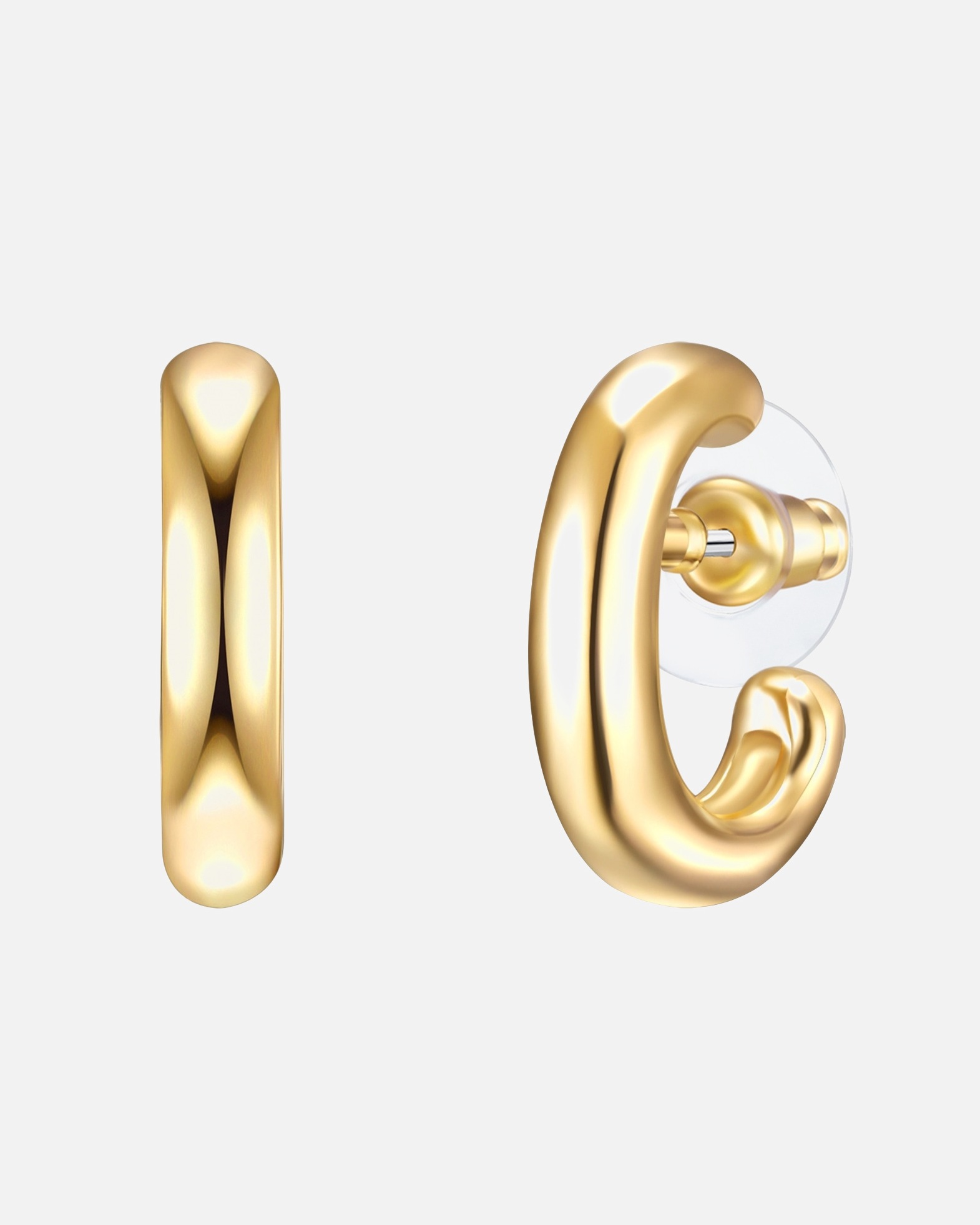Ohrringe für Weiblich Yokoamii Ohrstecker Metall-Legierung in Gelbgold 22,2 mm