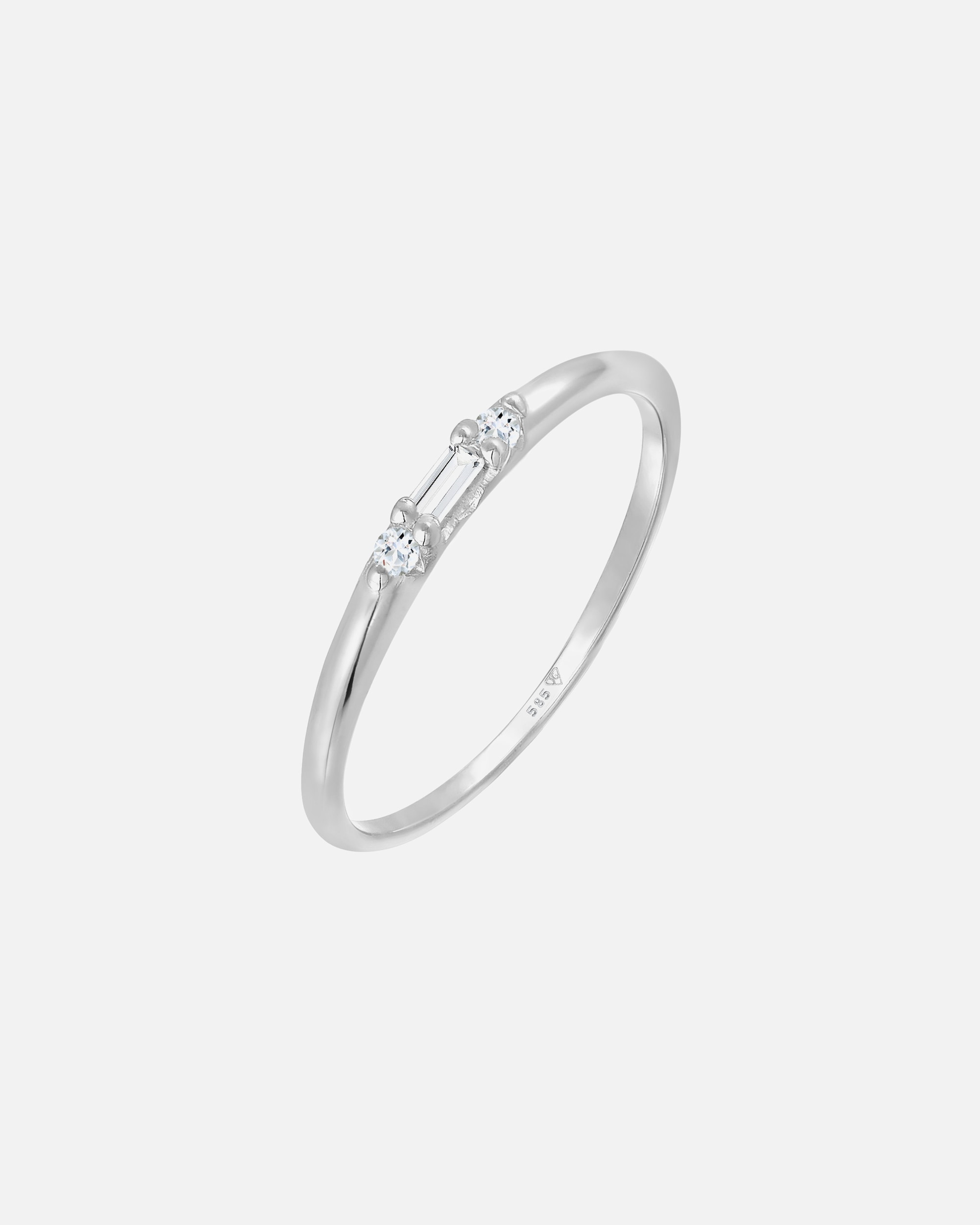 Ring für Weiblich Elli PREMIUM Topas Verlobung Beisteckring 585er Weißgold 56