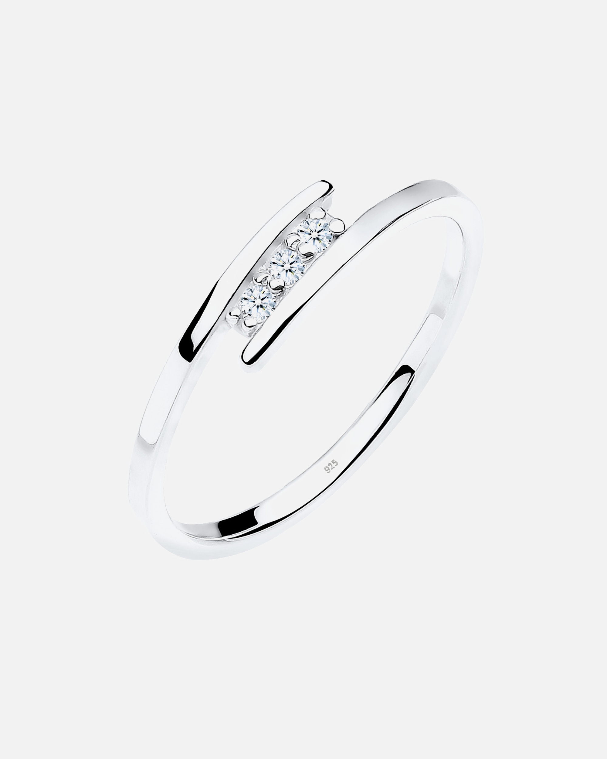 Ring für Weiblich Elli DIAMONDS Klassiker Trio Diamant 0.04 ct. 925 Silber 58