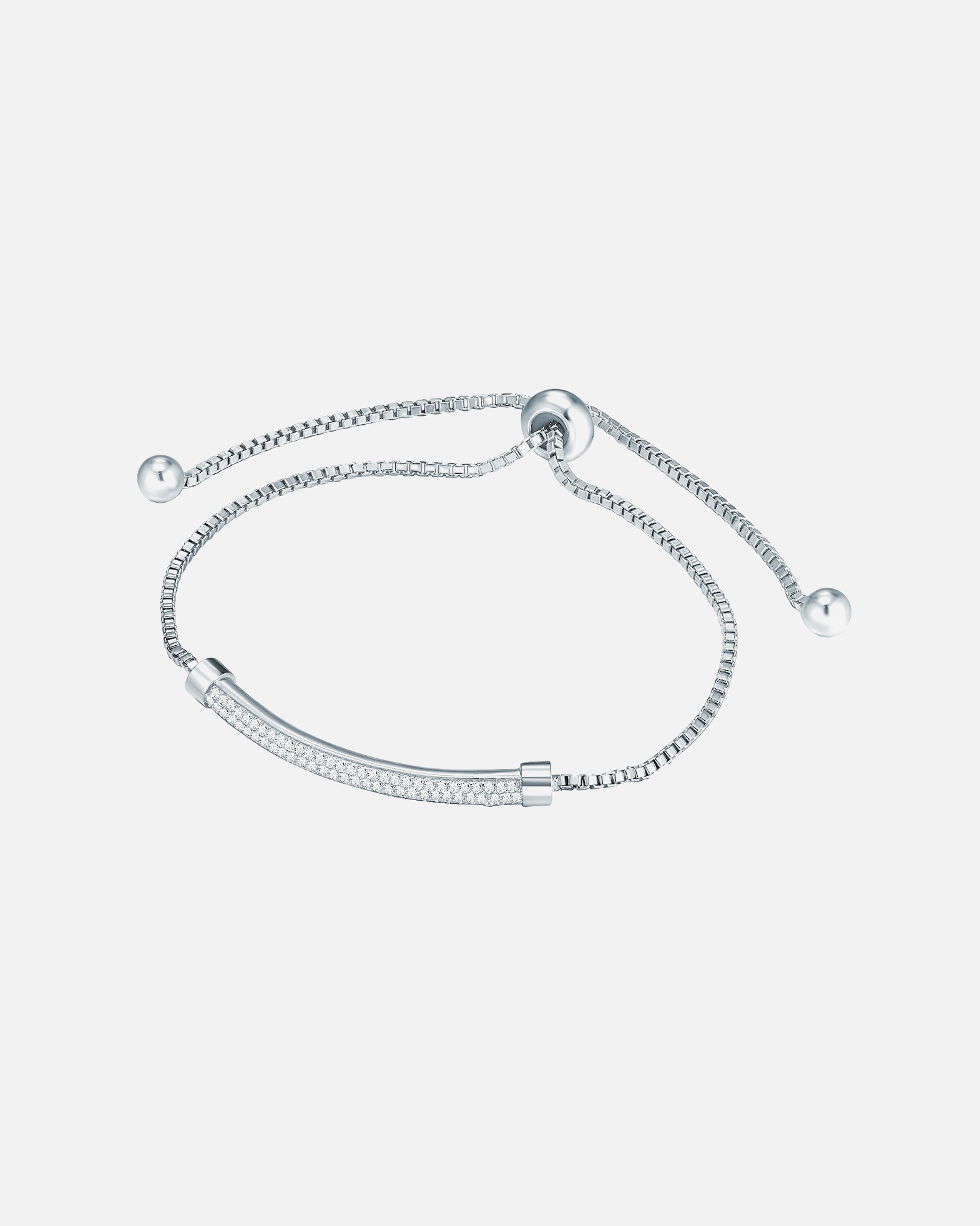 Armband für Weiblich Lulu & Jane Armband aus Messing in Silber mit Zirkonia 28,6 cm