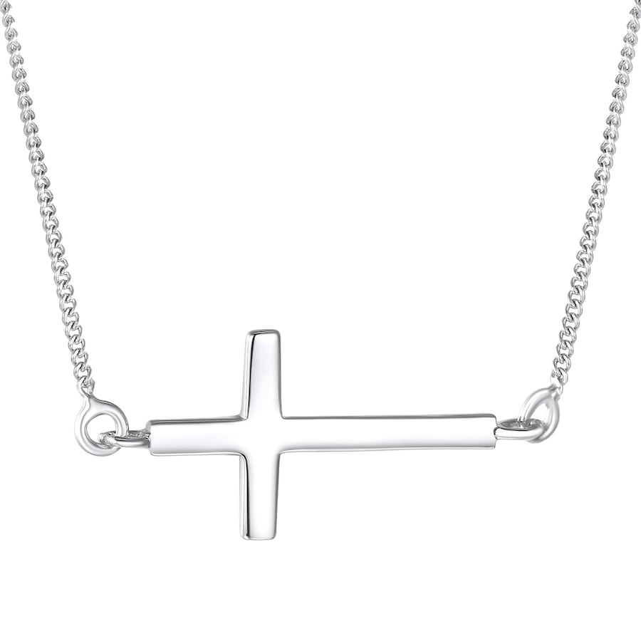 Rafaela Donata Halskette Kreuz Sterling Silber in 42,0 cm Basiskette + 5,0 Verlängerung Damen