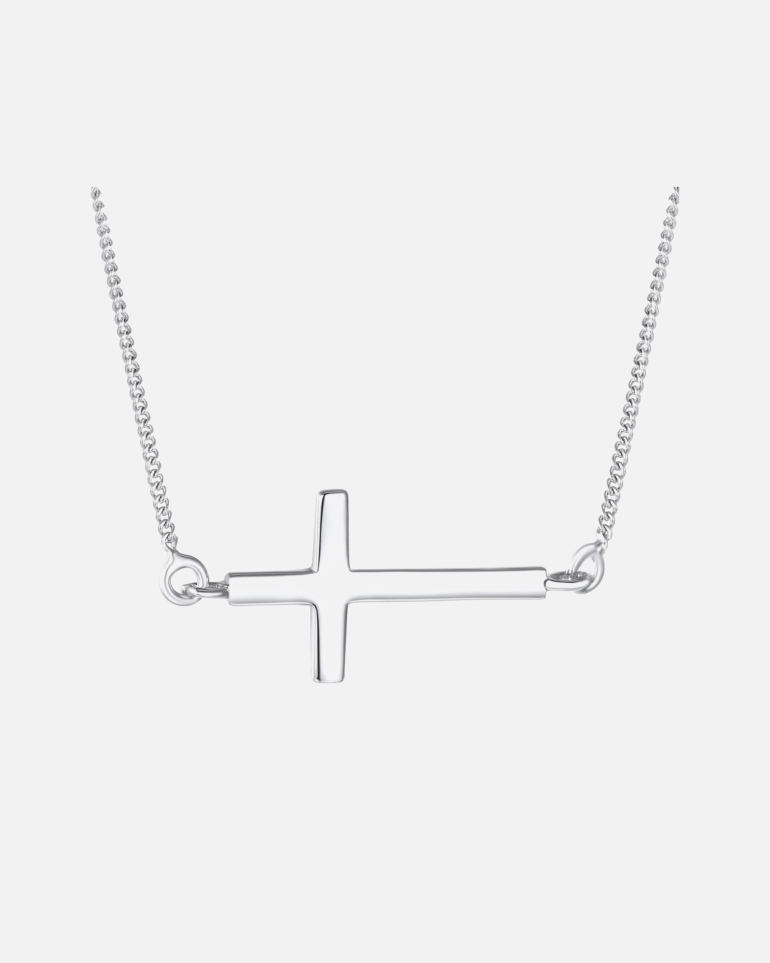 Halskette für Weiblich Rafaela Donata Halskette Kreuz Sterling Silber in Silber 42,0 cm Basiskette + 5,0 cm Verlängerung