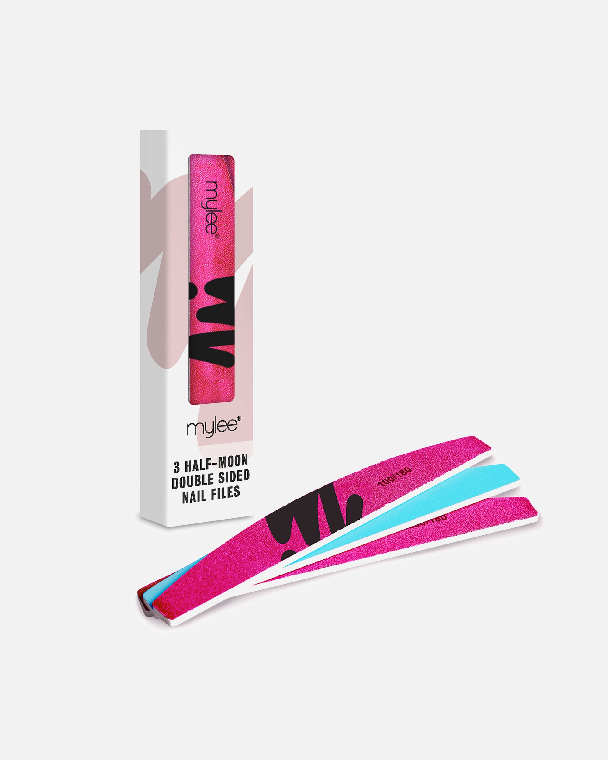 Nagelfeile für Unisex Mylee Halbmond-Nagelfeilen, 3 Stück Halbmond-Nagelfeilen, 3 Stück