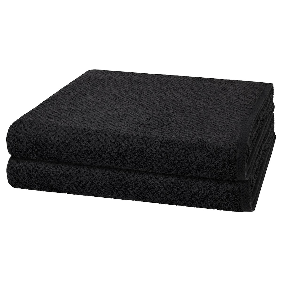 Cawö Duschtuch-Set Pure (2er Set) Basalt Schwarz