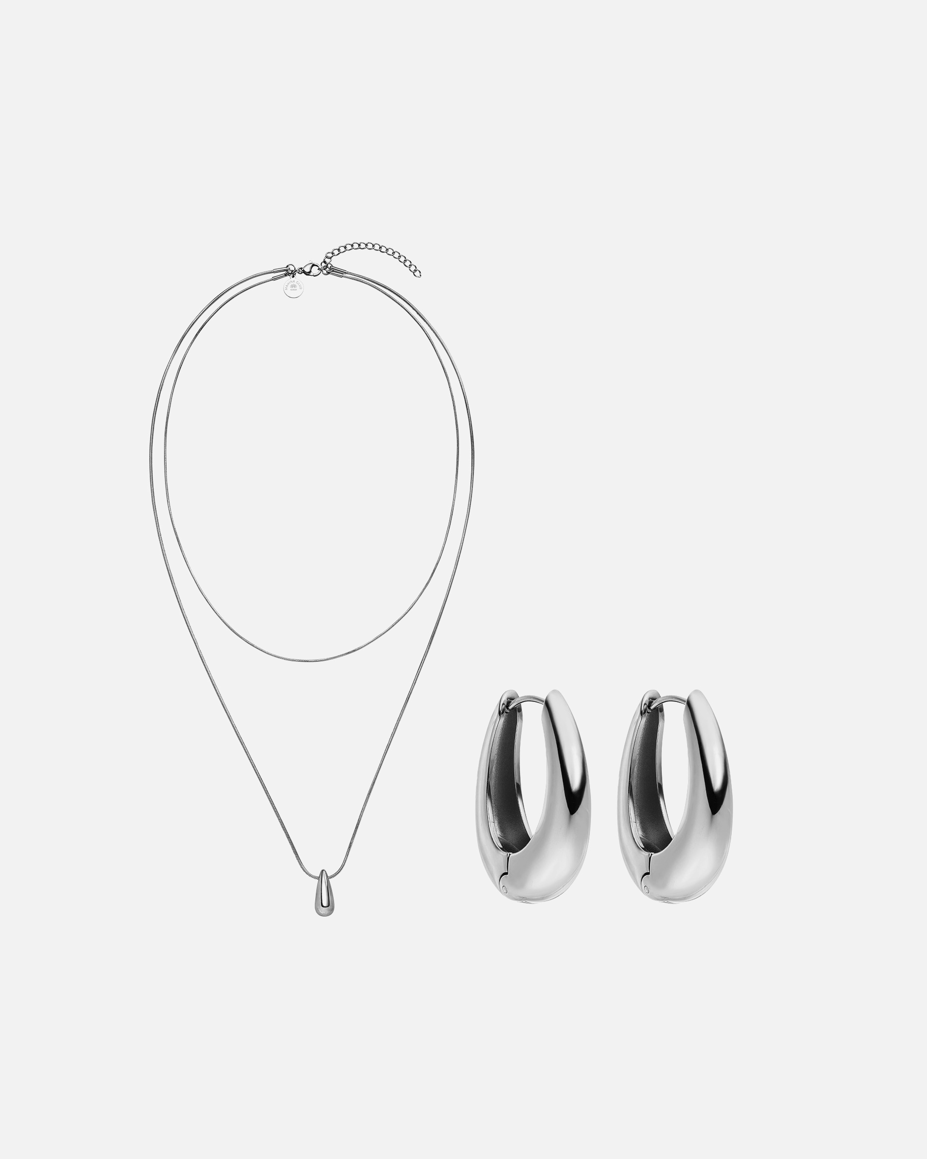 Schmuckset für Unisex Purelei Dewdrop Schmuckset 100% Edelstahl Silber