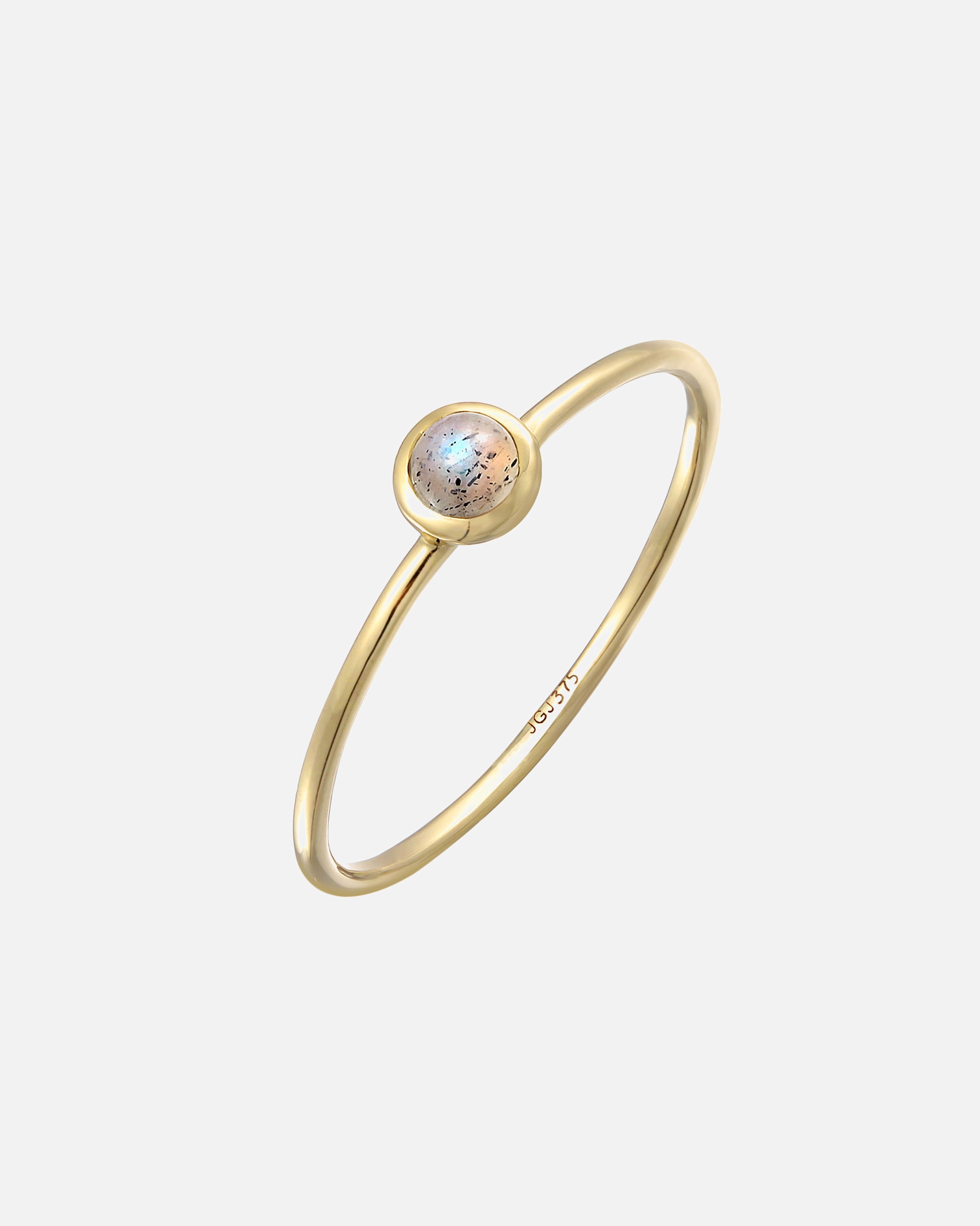 Ring für Weiblich Elli PREMIUM Solitär Labradorit Edelstein 375 Gelbgold 54