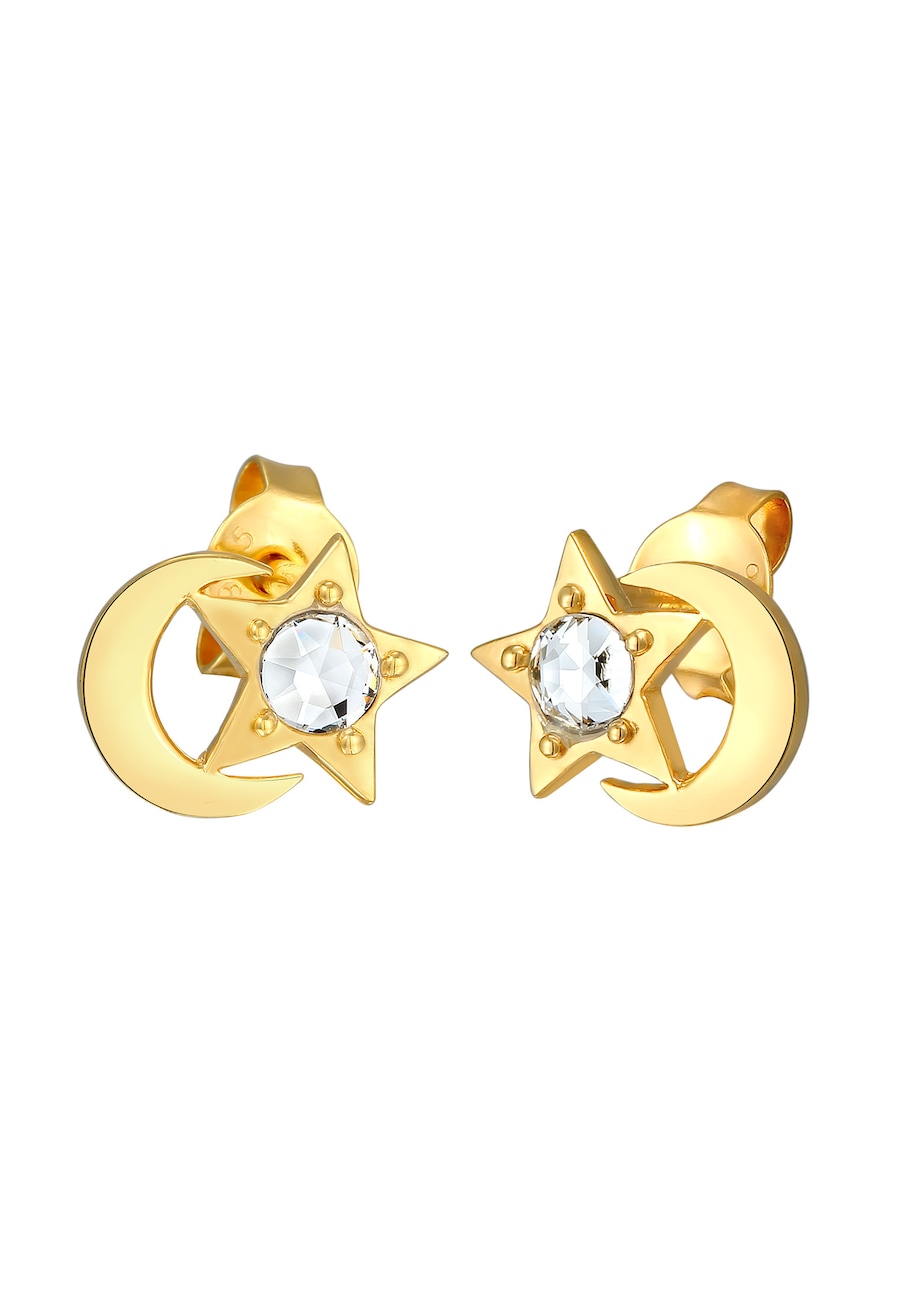 Elli Kids Halbmond Stern Kristall 925 Silber OneSize Damen