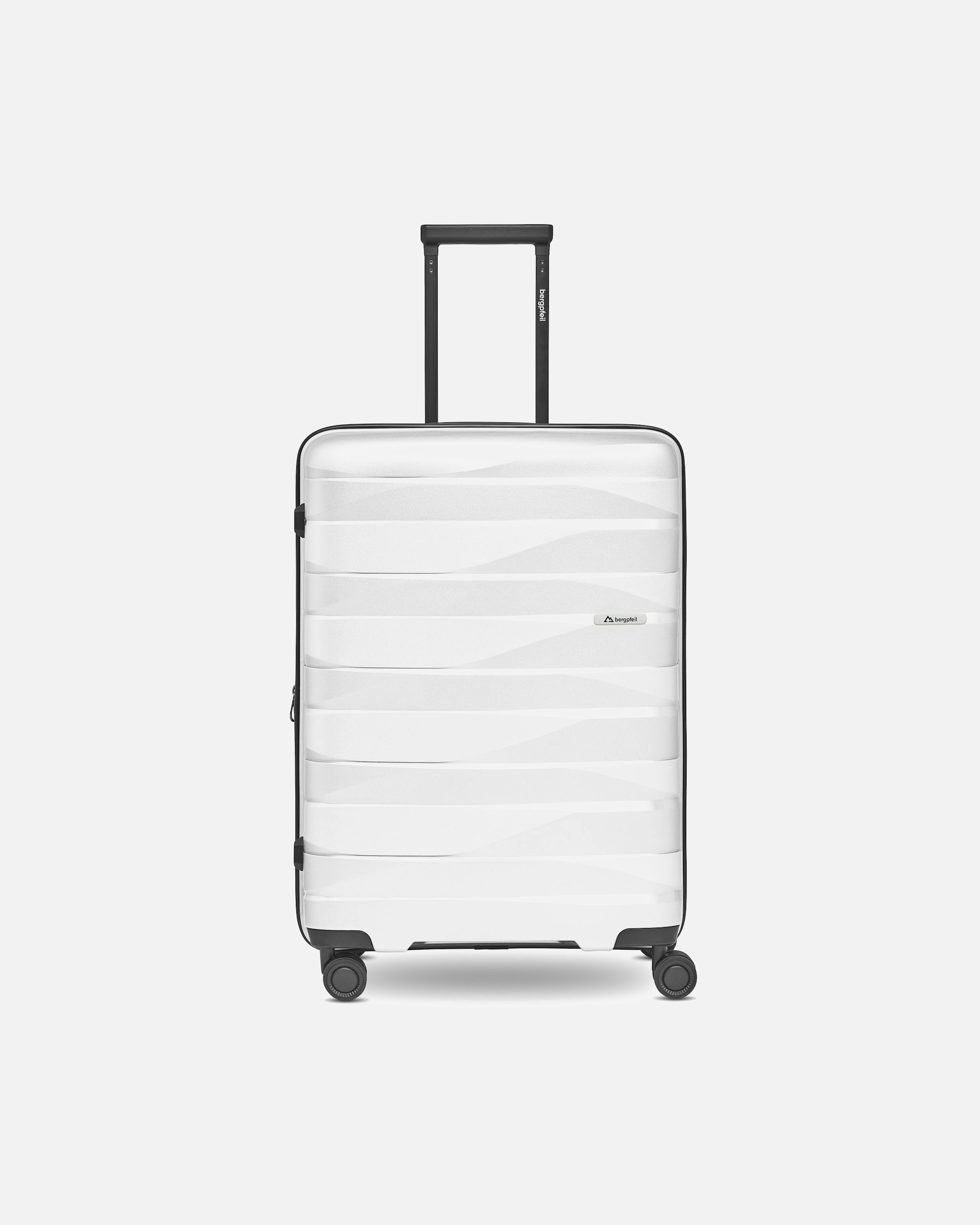 Koffer für Männlich bergpfeil Default Brand Line Travel 4-Rollen Trolley M 66 cm mit Dehnfalte ice white metallic