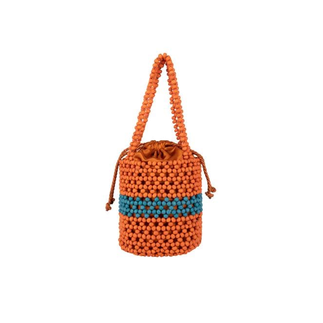 IZIA Bucket Bag aus Perlen Orange Mehrfarbig Damen