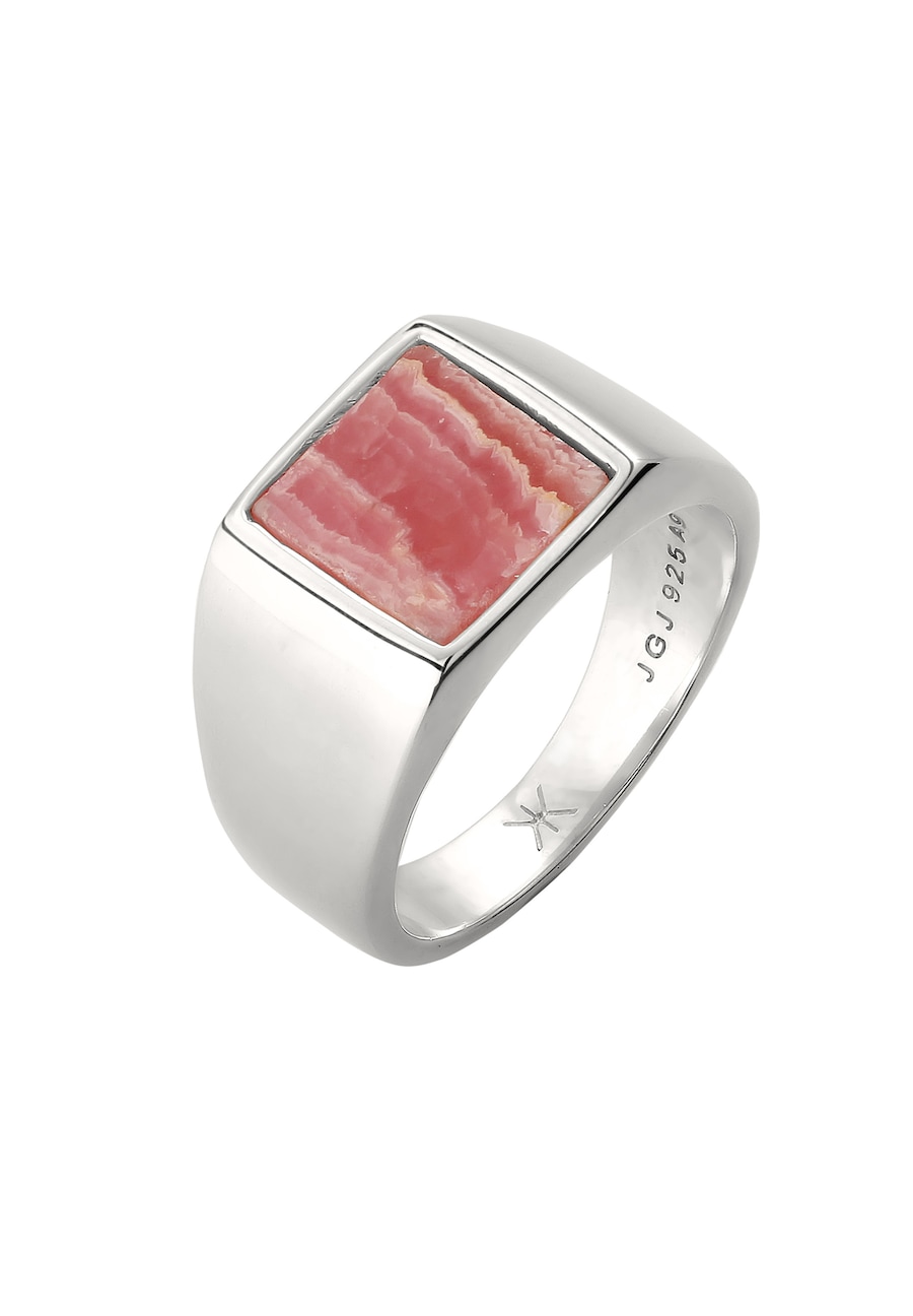 KUZZOI Siegelring Rhodochrosit Orange 925 Sterling Silber 62 Herren