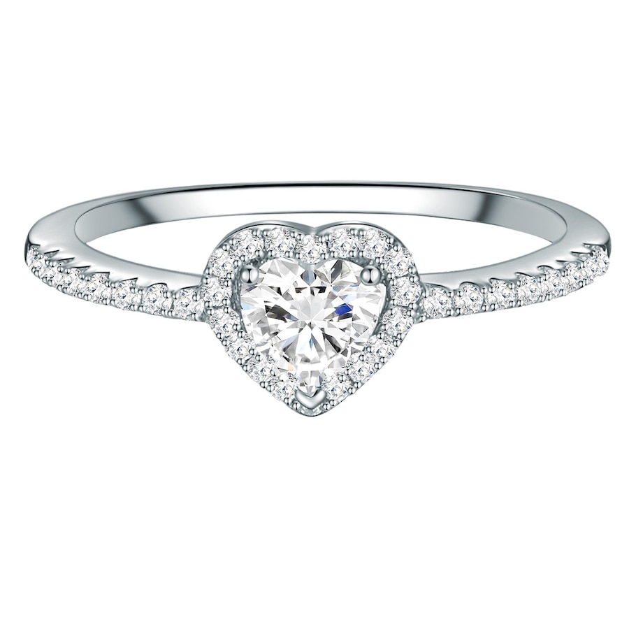 Trilani Ring Herz aus Sterling Silber in silber mit Zirkonia 52 Damen