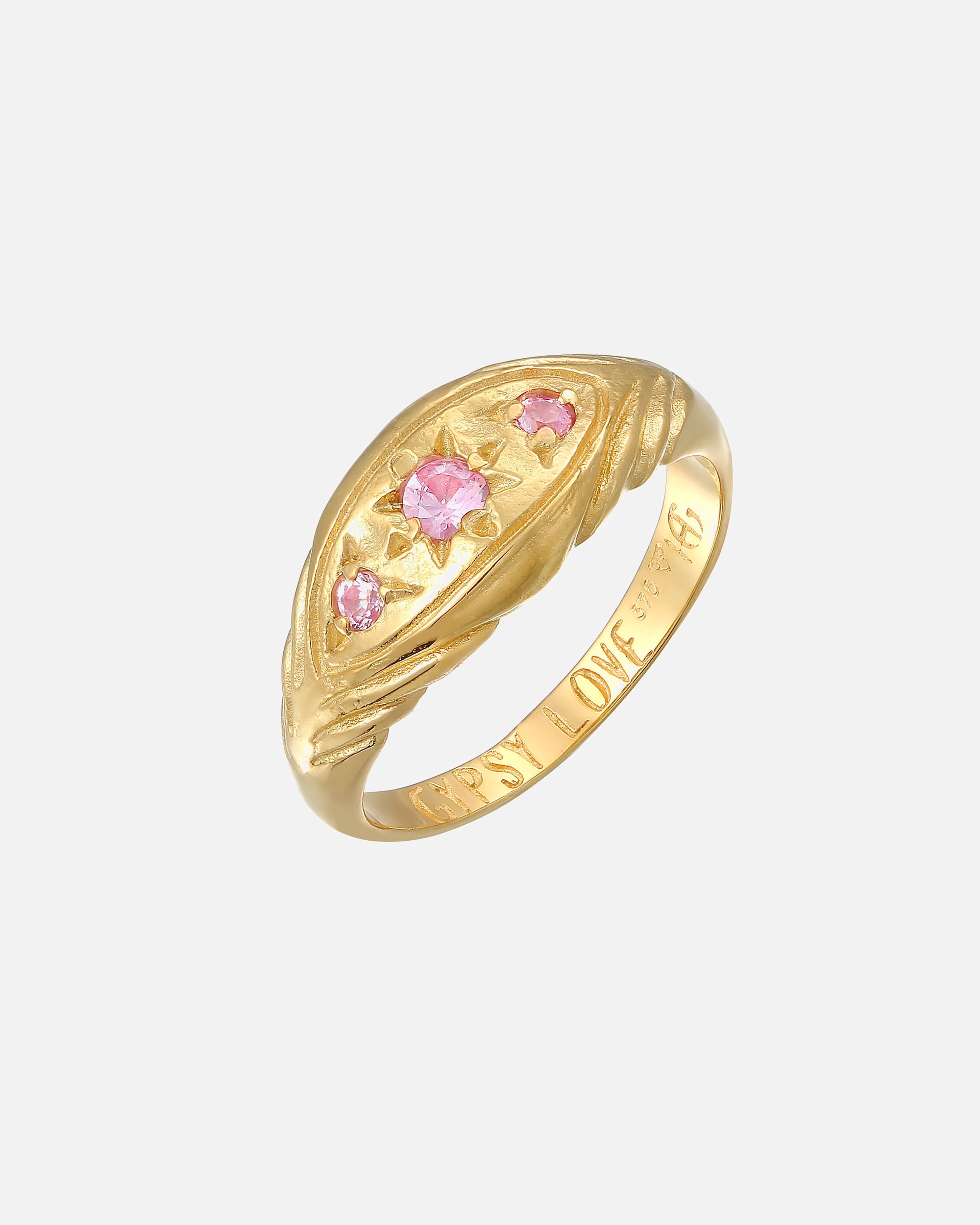 Ring für Weiblich Haze & Glory Default Brand Line Stern Saphir Pink - Love Rules 375 Gelbgold 54