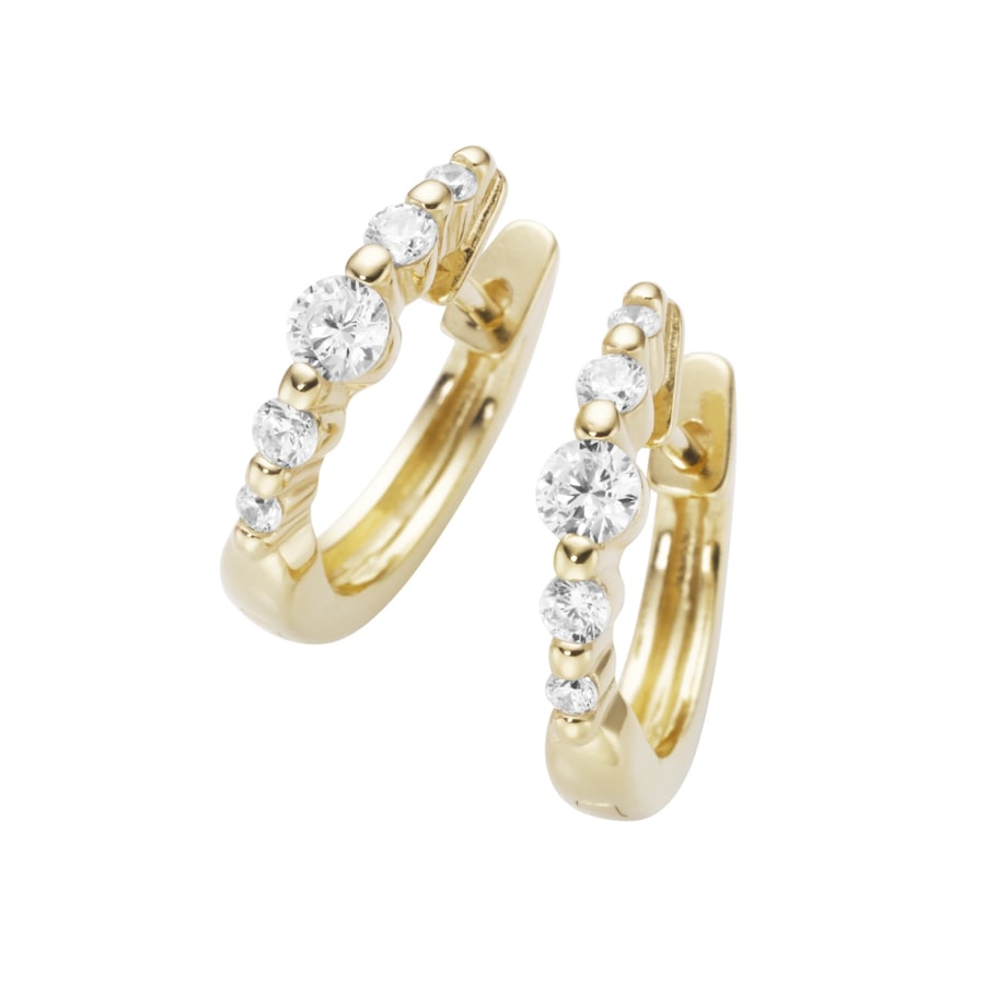 Smart Jewel Creolen Zirkonia Steine, Silber 925 Onesize Damen