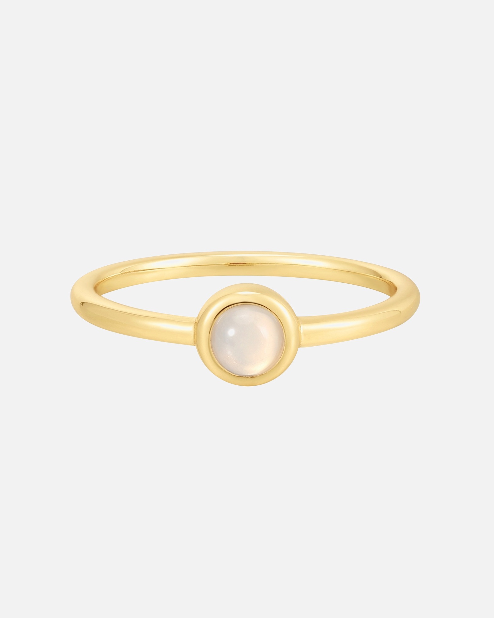 Ring für Weiblich Glanzstücke München Ring aus Sterling Silber in Gelbgold mit Mondstein (synth.) 48