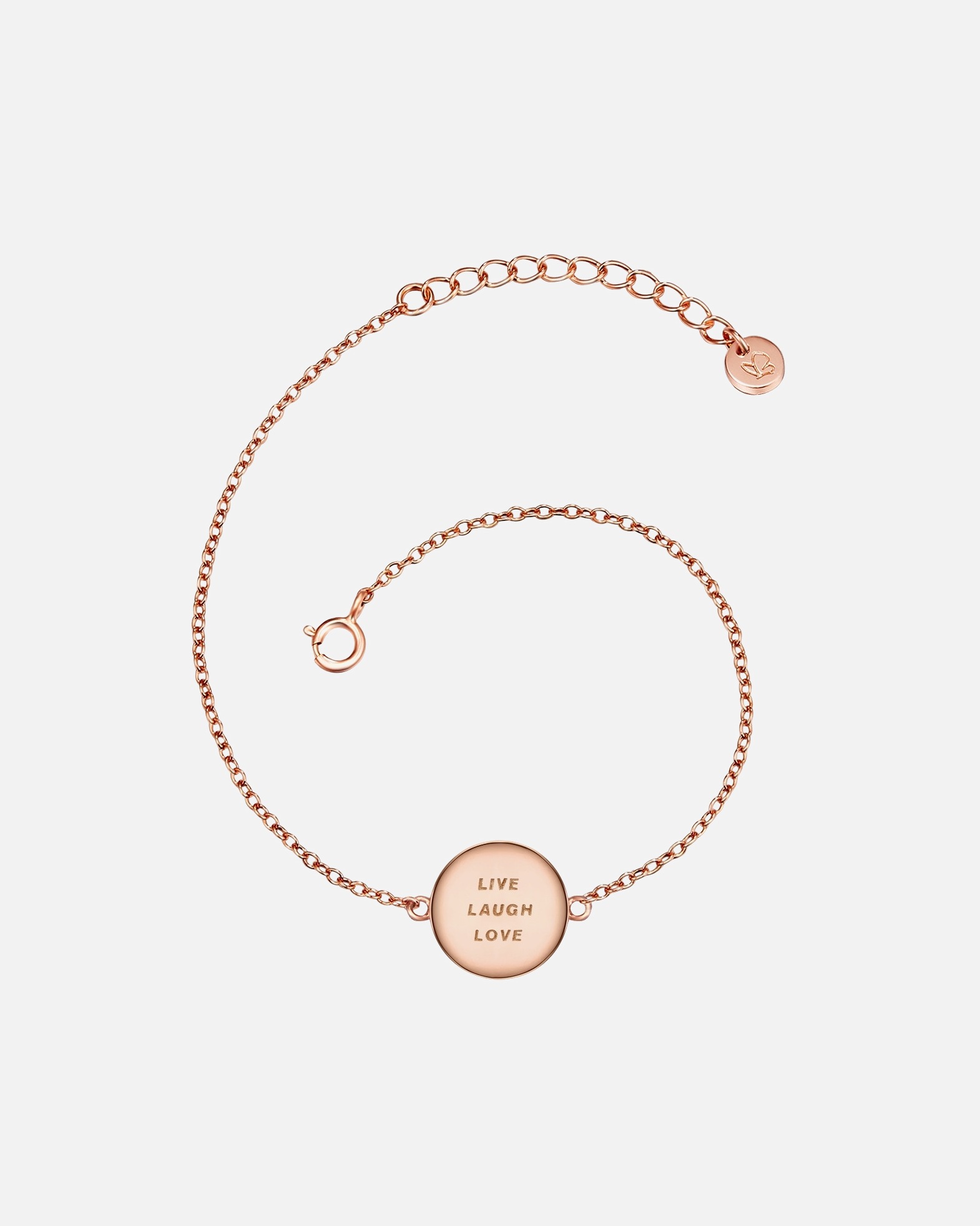 Armband für Weiblich Glanzstücke München Armband Live Laugh Love Sterling Silber in Roségold 17,0 cm Basislänge + 3,0 cm Verlängerung