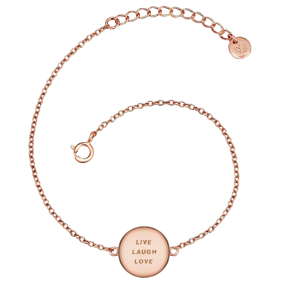 Glanzstücke München Armband Live Laugh Love Sterling Silber in Roségold 17,0 cm Basislänge + 3,0 Verlängerung Damen