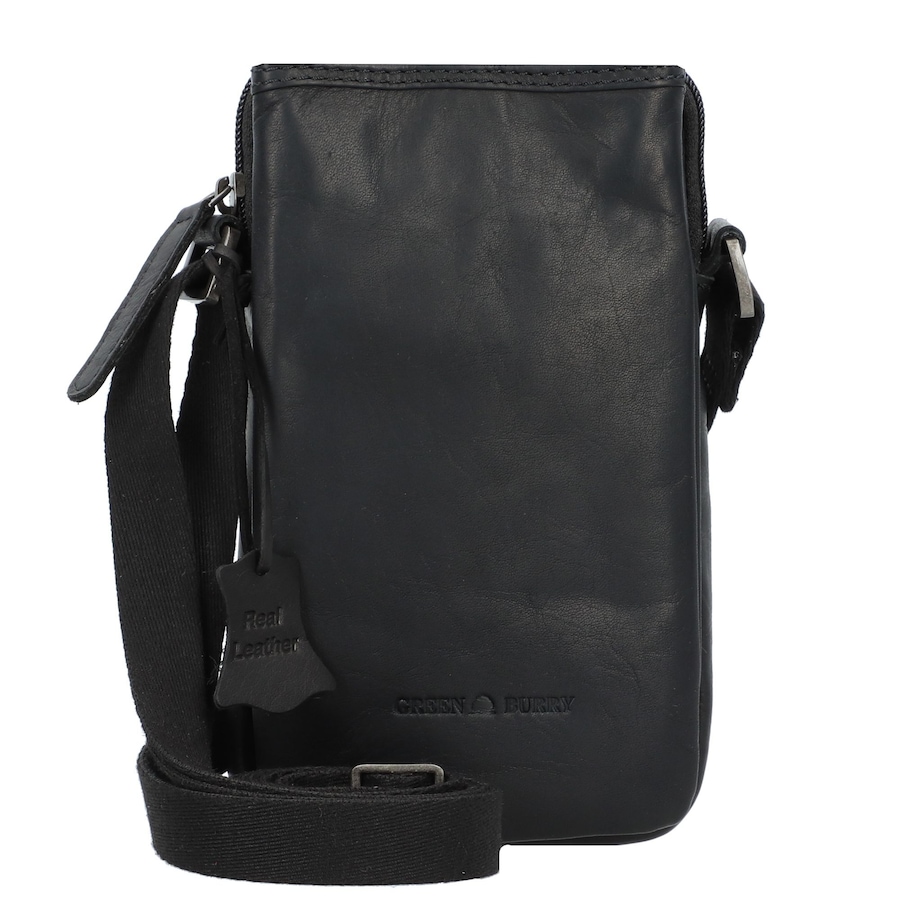 Greenburry Pure Black Handytasche Leder 11 cm black Schwarz Herren