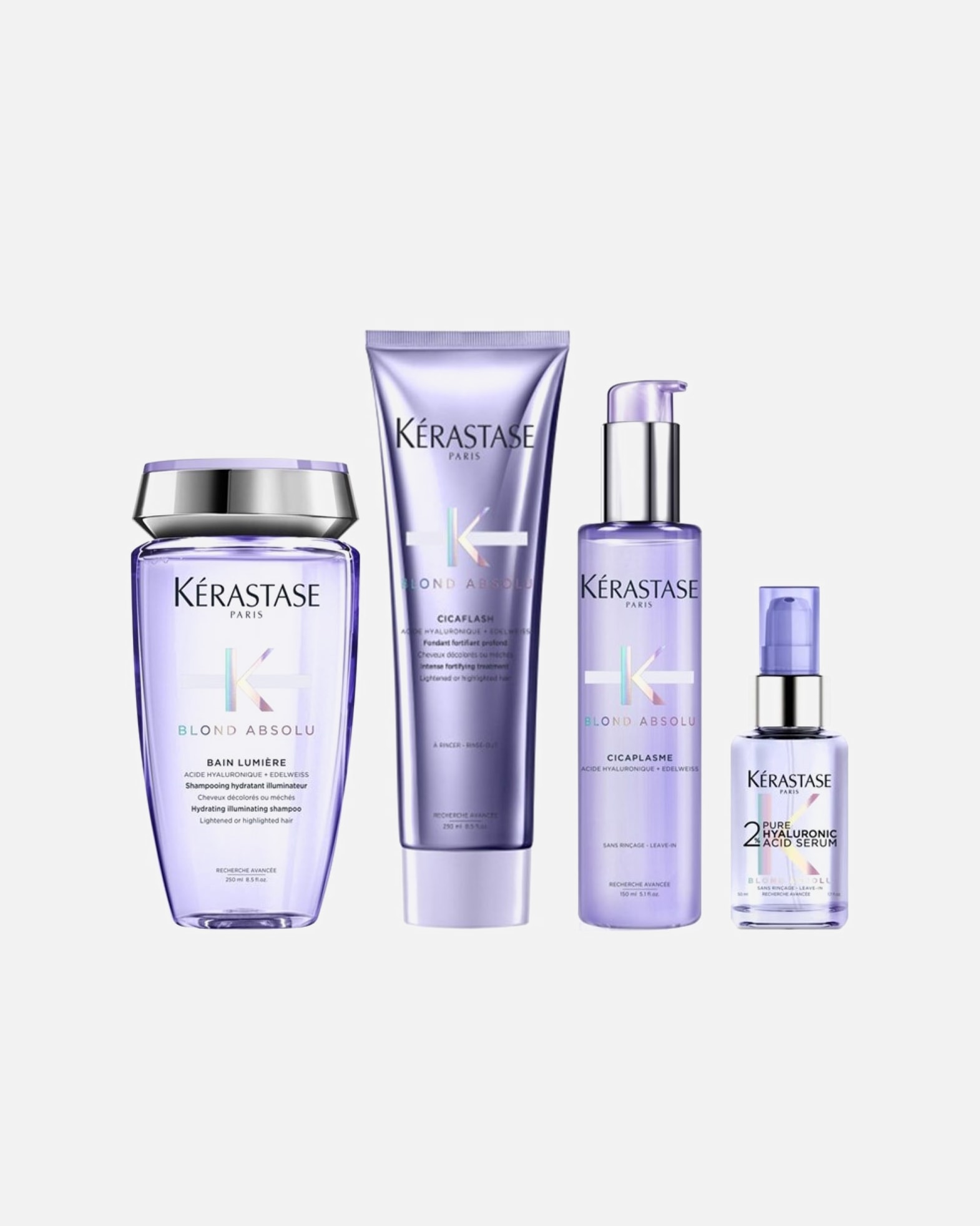 Haarpflegeset für Weiblich Kérastase Blond Absolu L 4er Set (Bain Lumière / Cicaflash / Cicaplasme / Hyaluronic Serum) 1 Stück