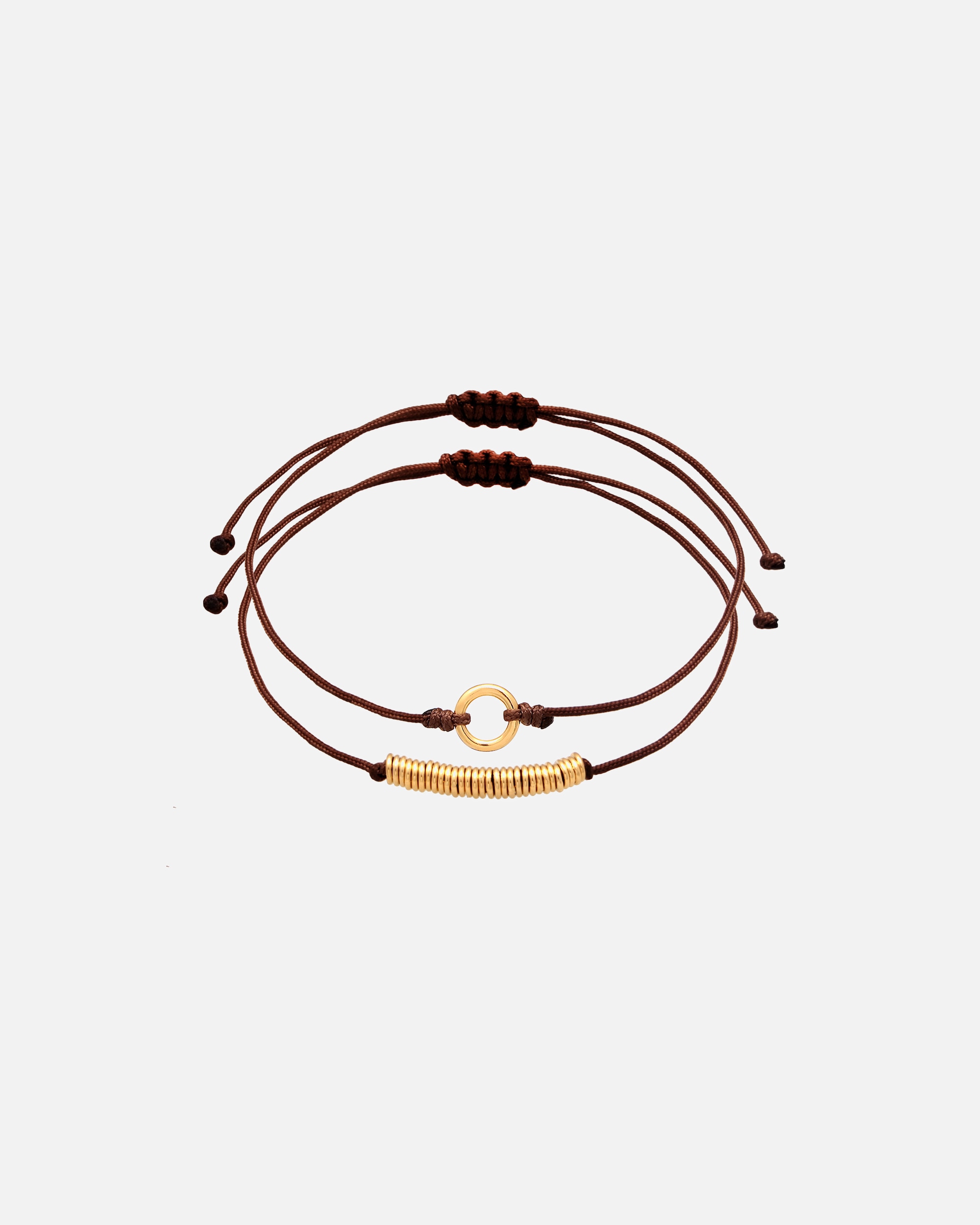 Armband für Weiblich Elli 2er Set Kreis Nylon Must-Have 925 sterling Silber Braun