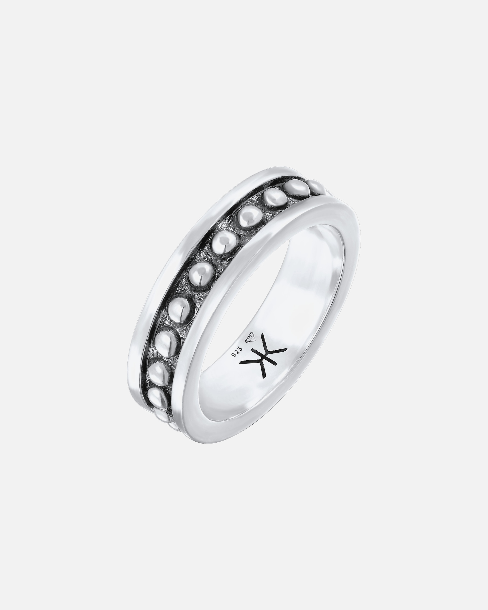 Ring für Männlich KUZZOI Herren Bandring Dots Trend 925 Silber 62