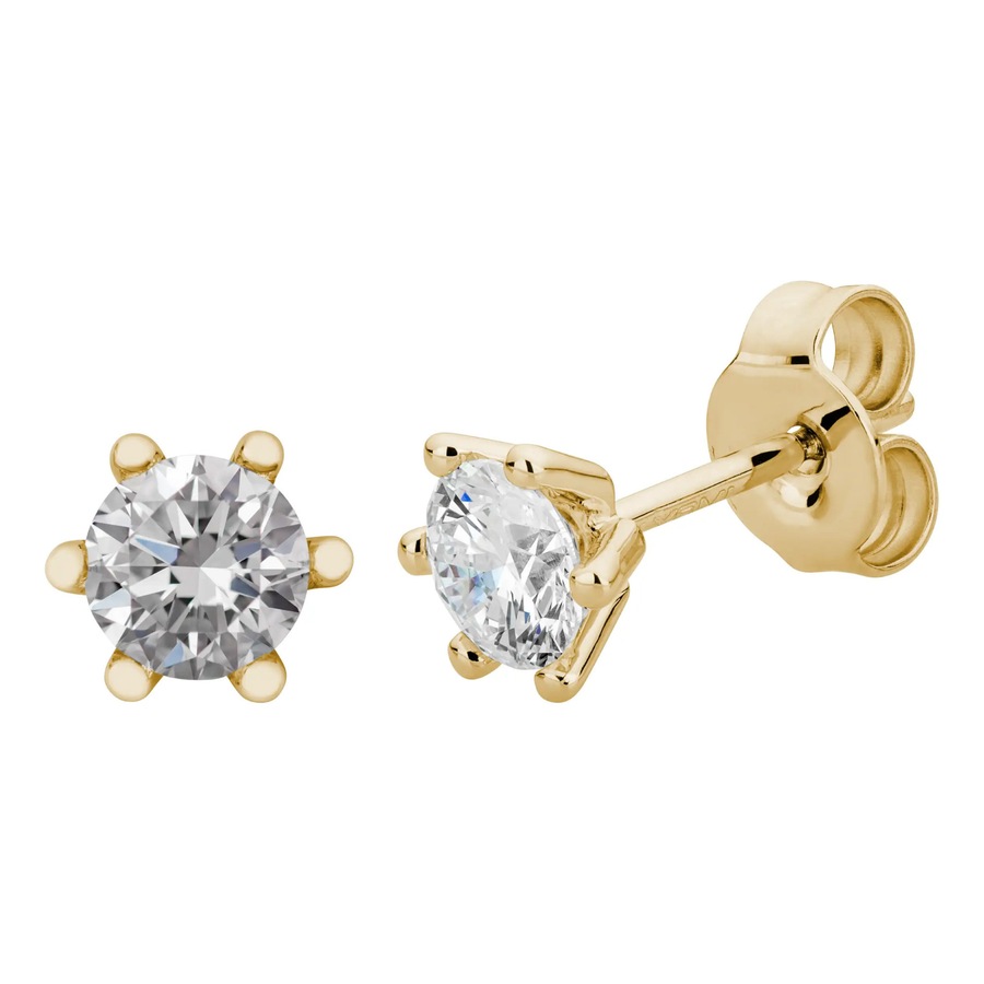 Lyomi Ohrstecker 585/- Gold Diamant Lab Grown weiß 0,75ct. gelb vergoldet Damen