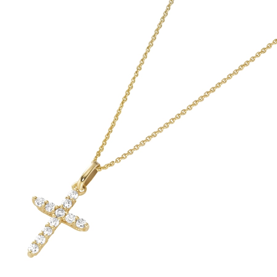 Luigi Merano Kette Kreuz mit Zirkonia, Gold 375 45 cm Damen