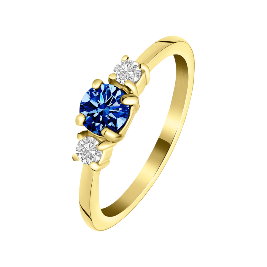 Lucardi Ringe Stahl - goldfarbig 57mm Damen