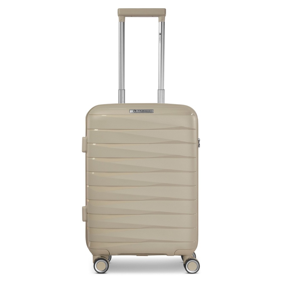Franky London 4 Rollen Kabinentrolley S 55 cm mit Dehnfalte beige Nude Herren