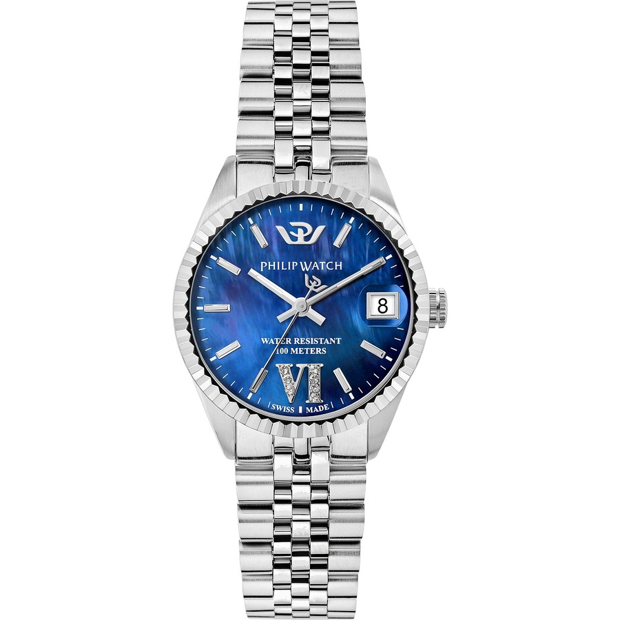 Philip Watch Damenuhr Edelstahl blau, silber Damen