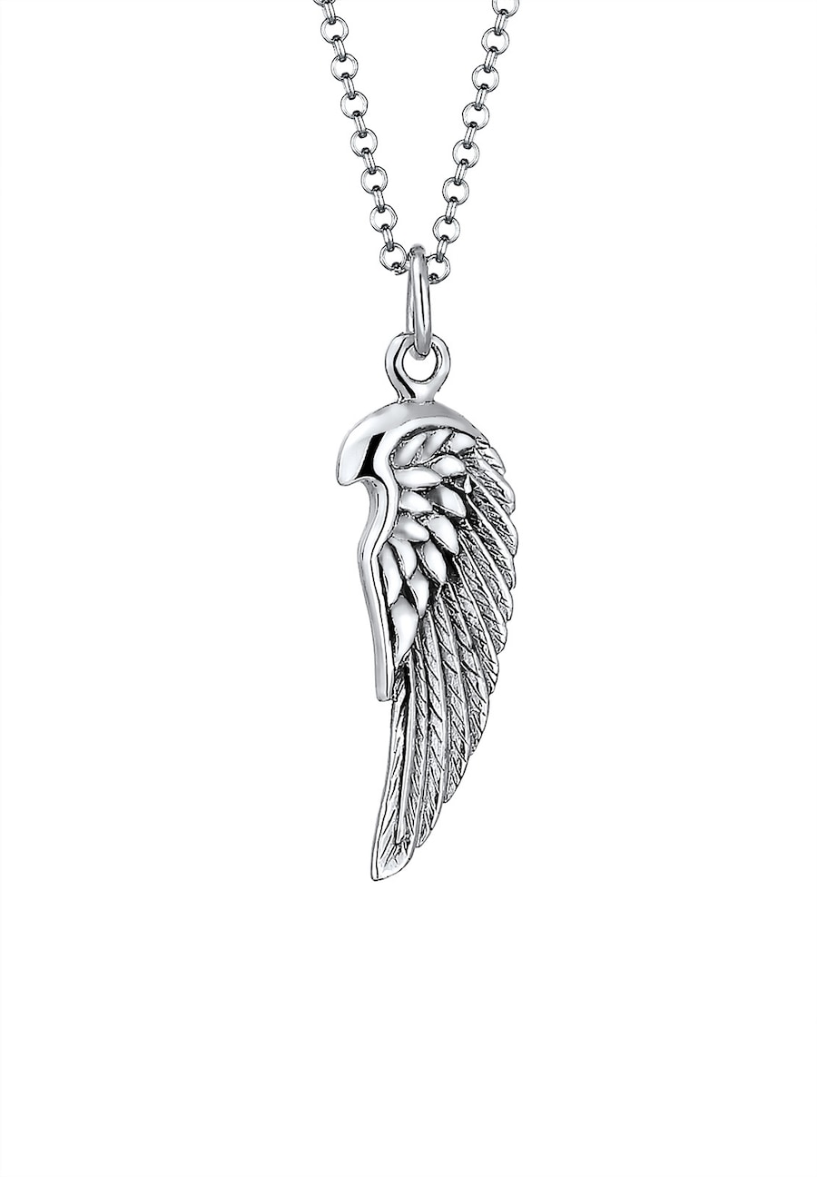KUZZOI Flügel Oxid Rock Cool 925 Silber Grau Herren