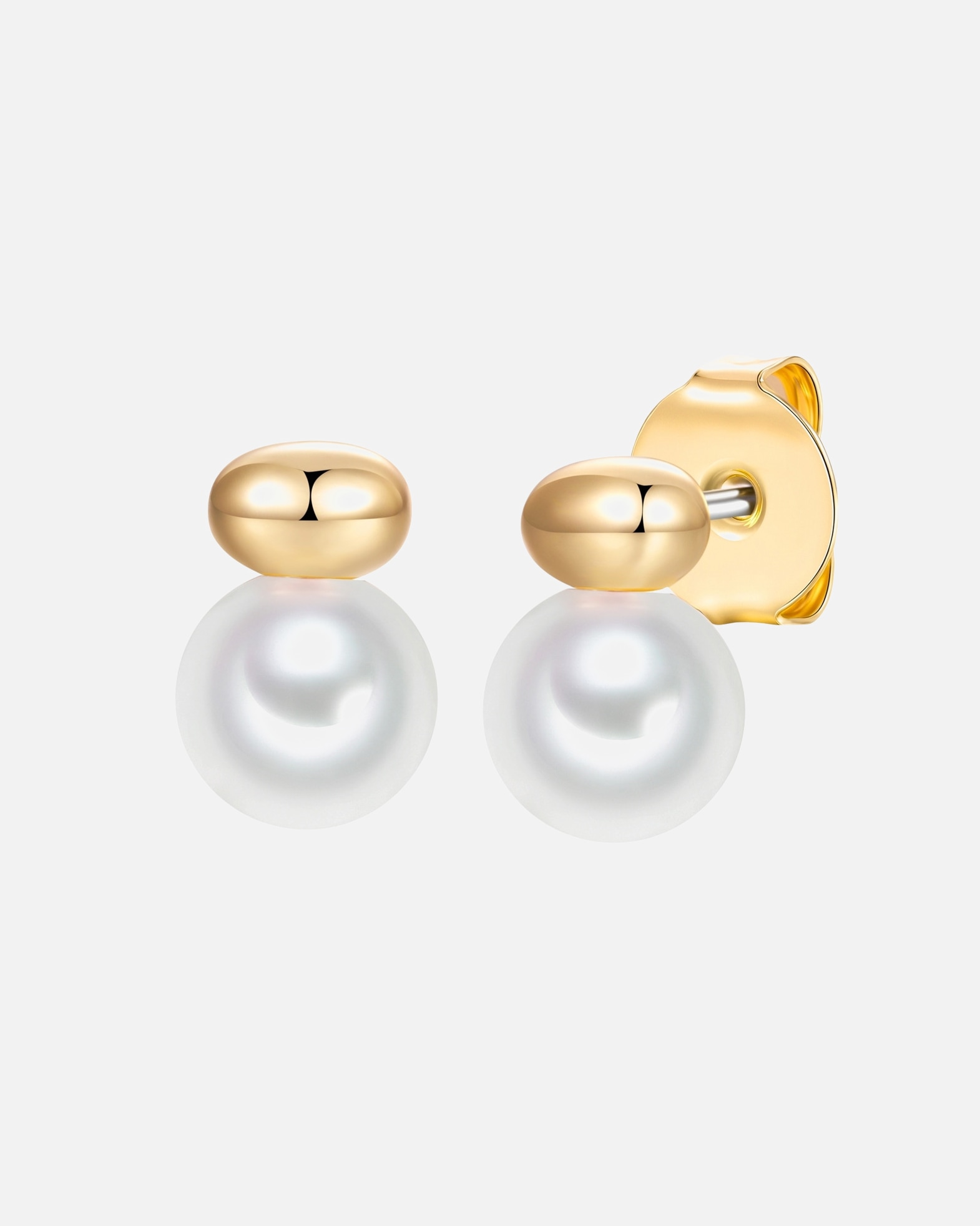 Ohrringe für Weiblich Lulu & Jane Perlen-Ohrstecker aus Metall-Legierung in gelbgold mit Muschelkernperle 12,1 mm