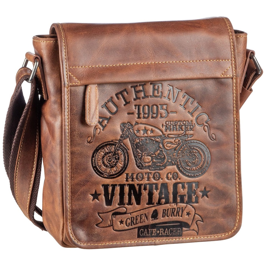 Greenburry Umhängetasche Cafe Racer Antikbraun Braun Herren