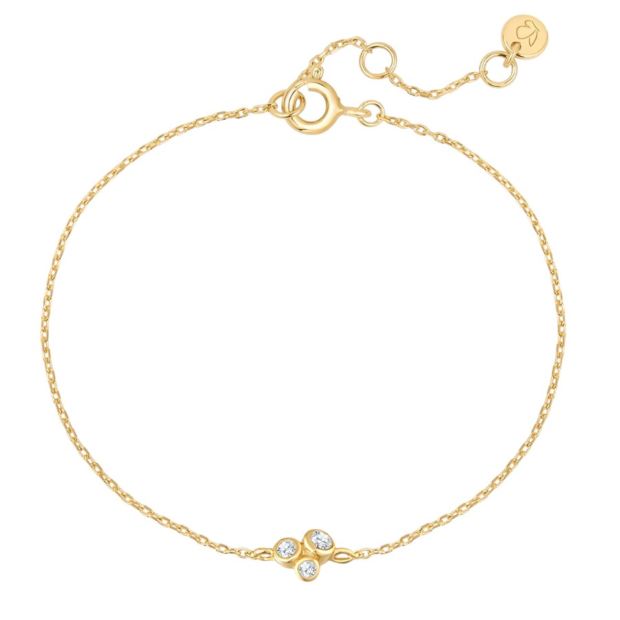 Glanzstücke München Armband aus Sterling Silber in Gelbgold mit Zirkonia 17,0 cm Basislänge + 3,0 Verlängerung Damen