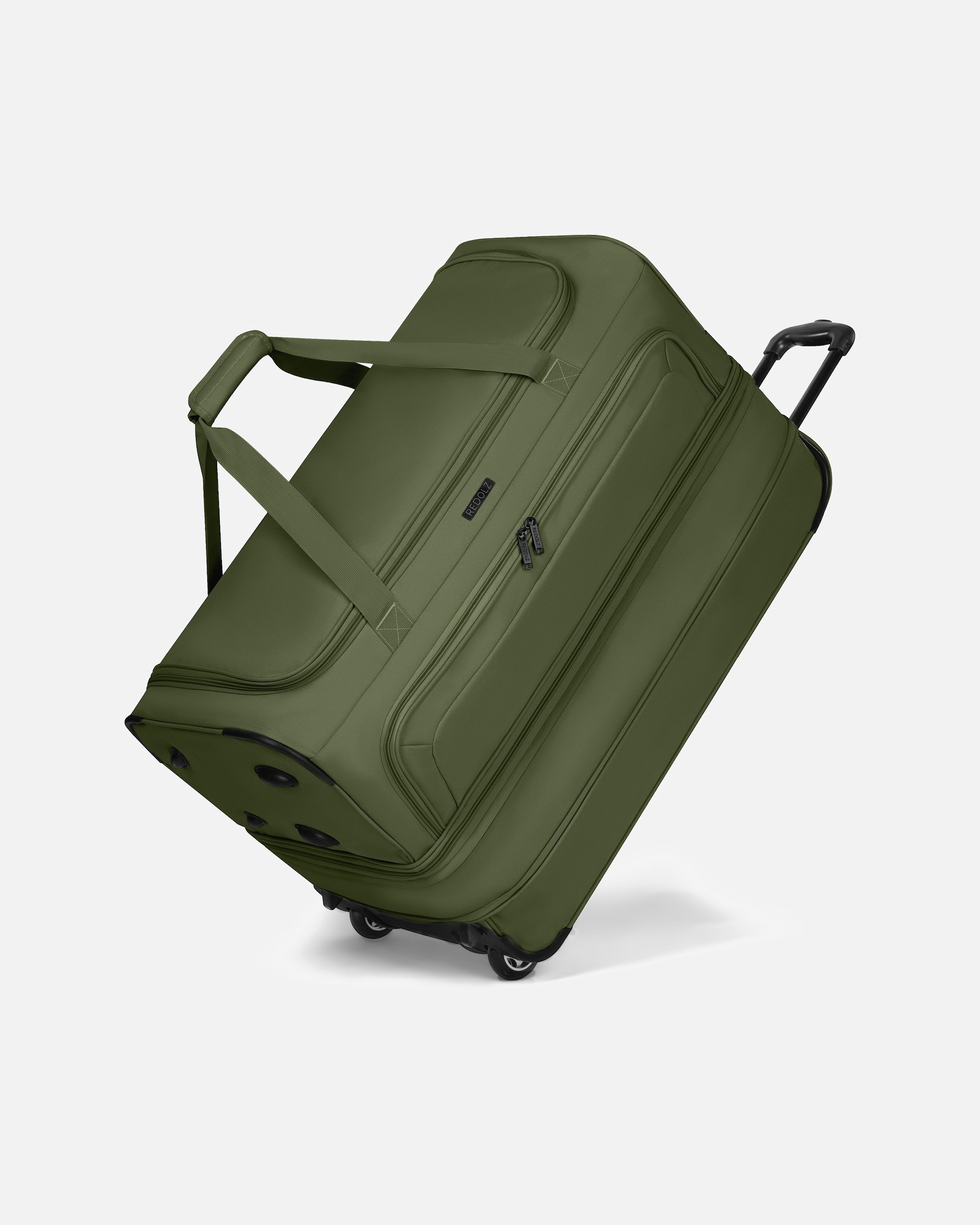 Tasche für Männlich Redolz Duffle Essentials 2-Rollen Reisetasche 70 cm L mit Dehnfalte olive
