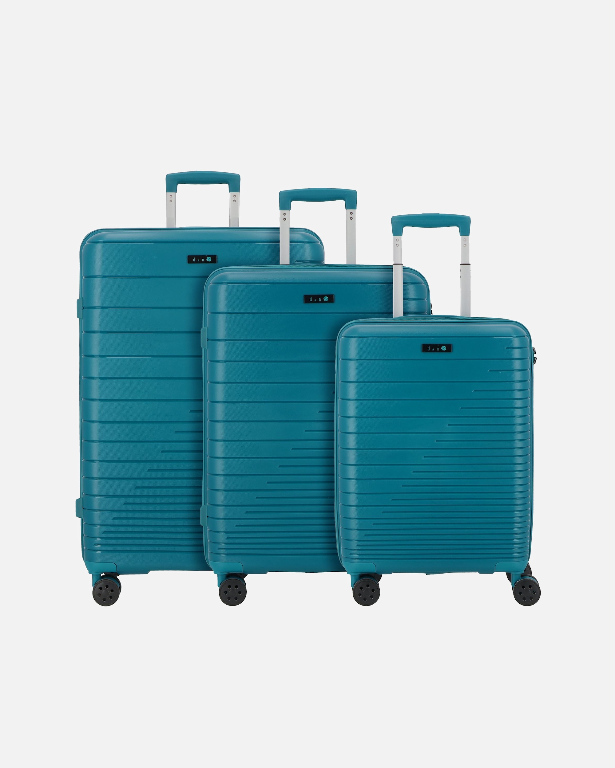 Koffer für Männlich d & n Travel Line 4600 4 Rollen Kofferset 3-teilig petrol