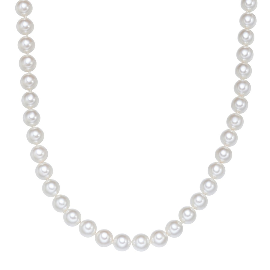 Yokoamii Perlen-Kette aus Metall-Legierung in Silber mit Muschelkernperle 50,0 cm Damen